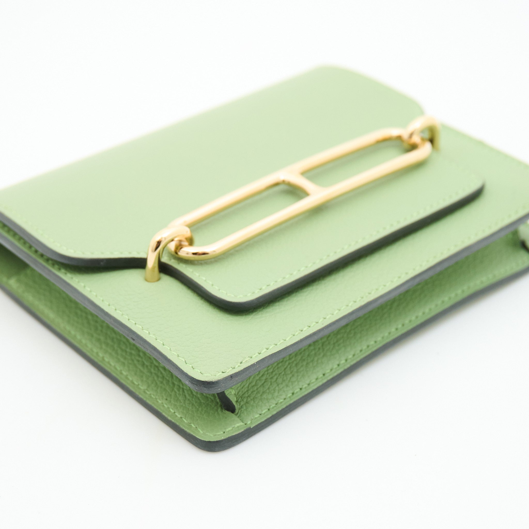 Hermes Evercolor Roulis Slim in Vert Criquet GHW