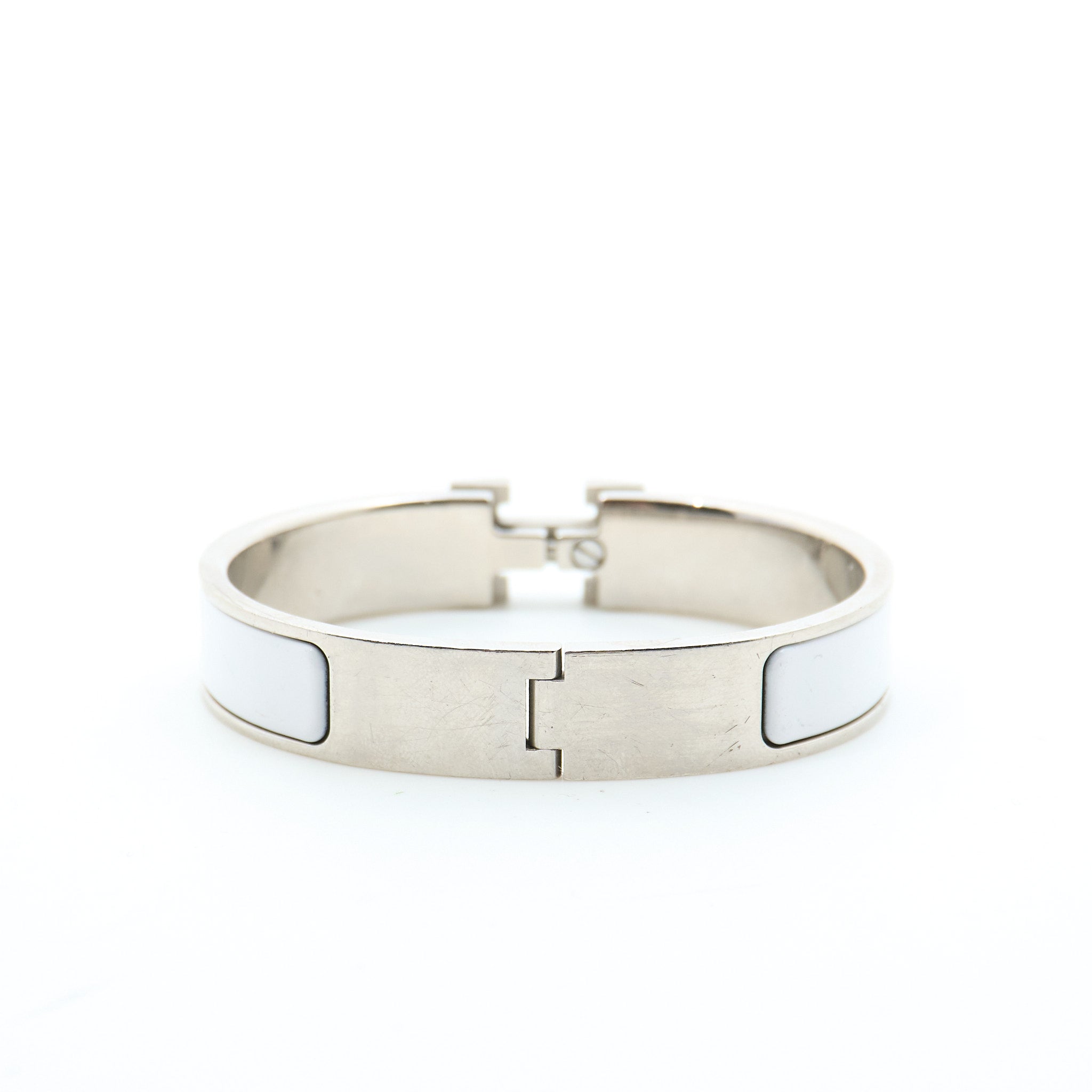 Hermes Clic H White Bracelet PM