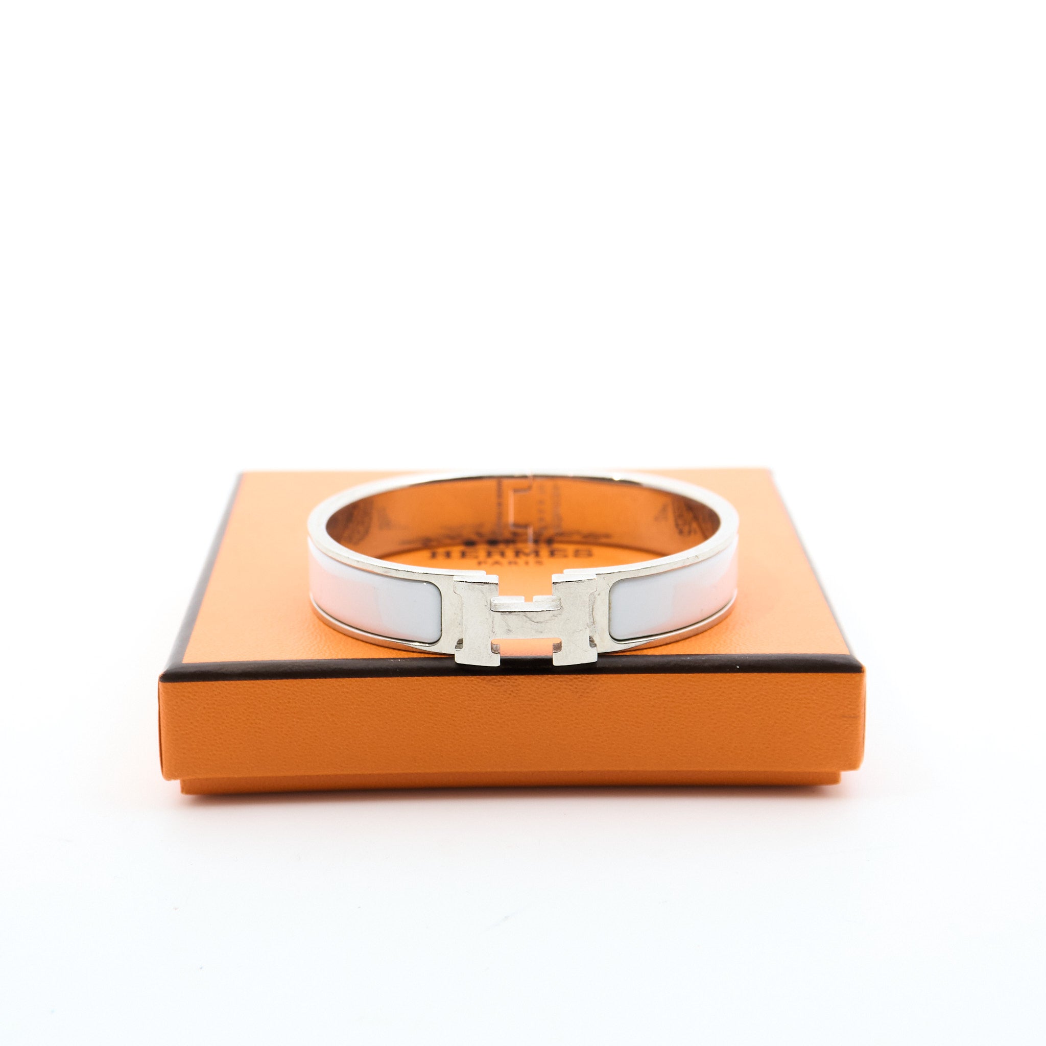 Hermes Clic H White Bracelet PM