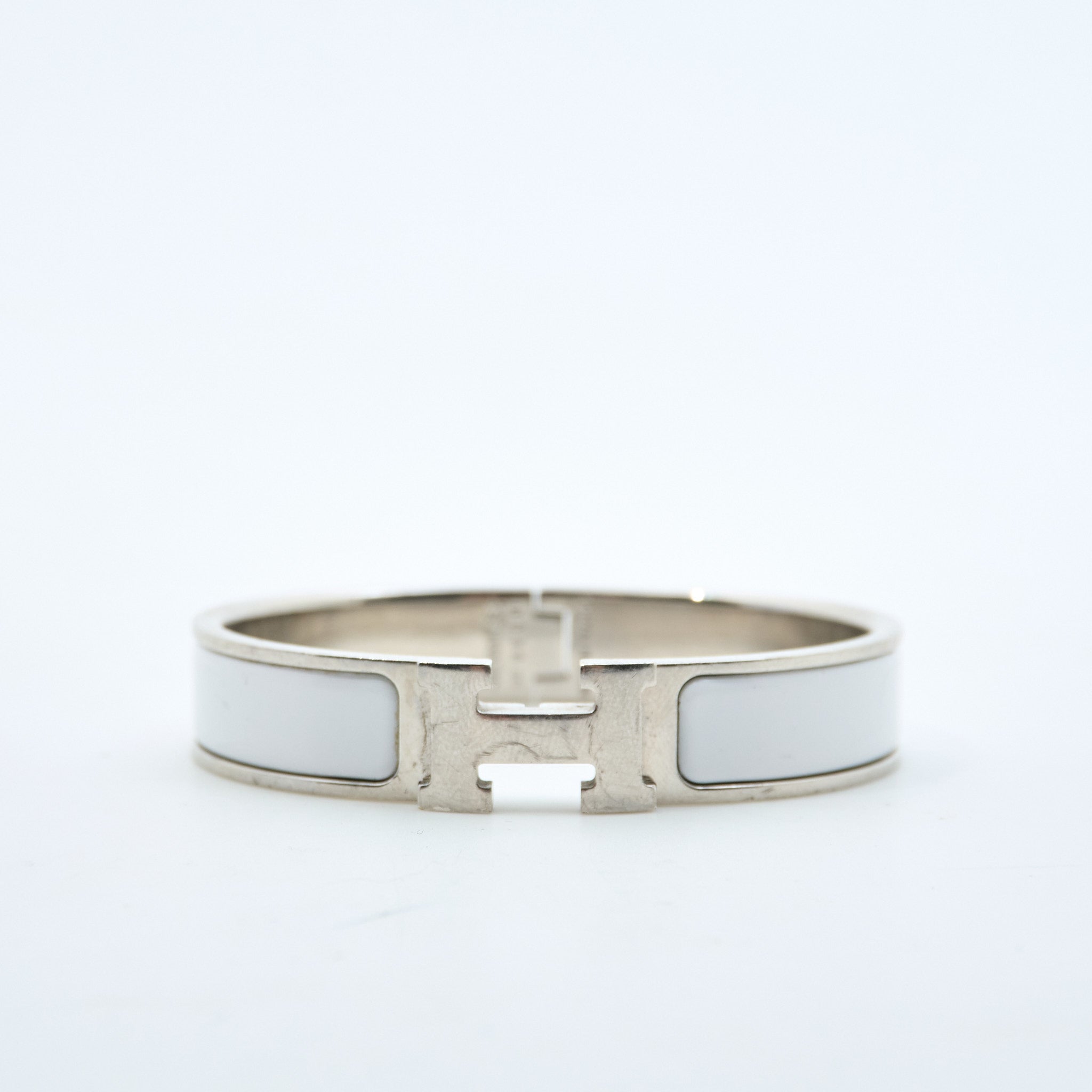 Hermes Clic H White Bracelet PM