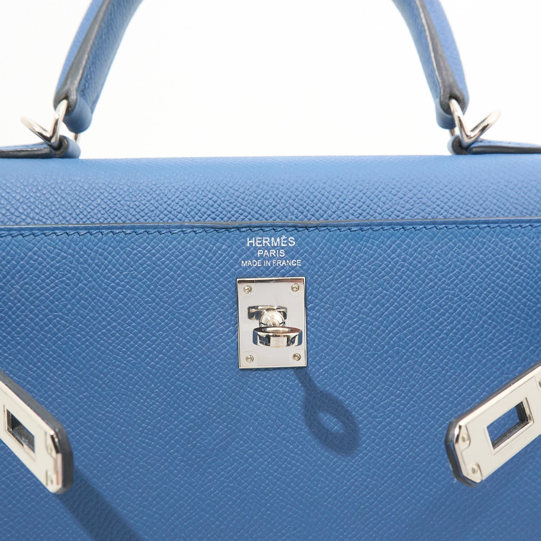 Hermes Kelly 25 Epsom S4 Deep Blue Kelly 25 Epsom leather PHW Stamp A