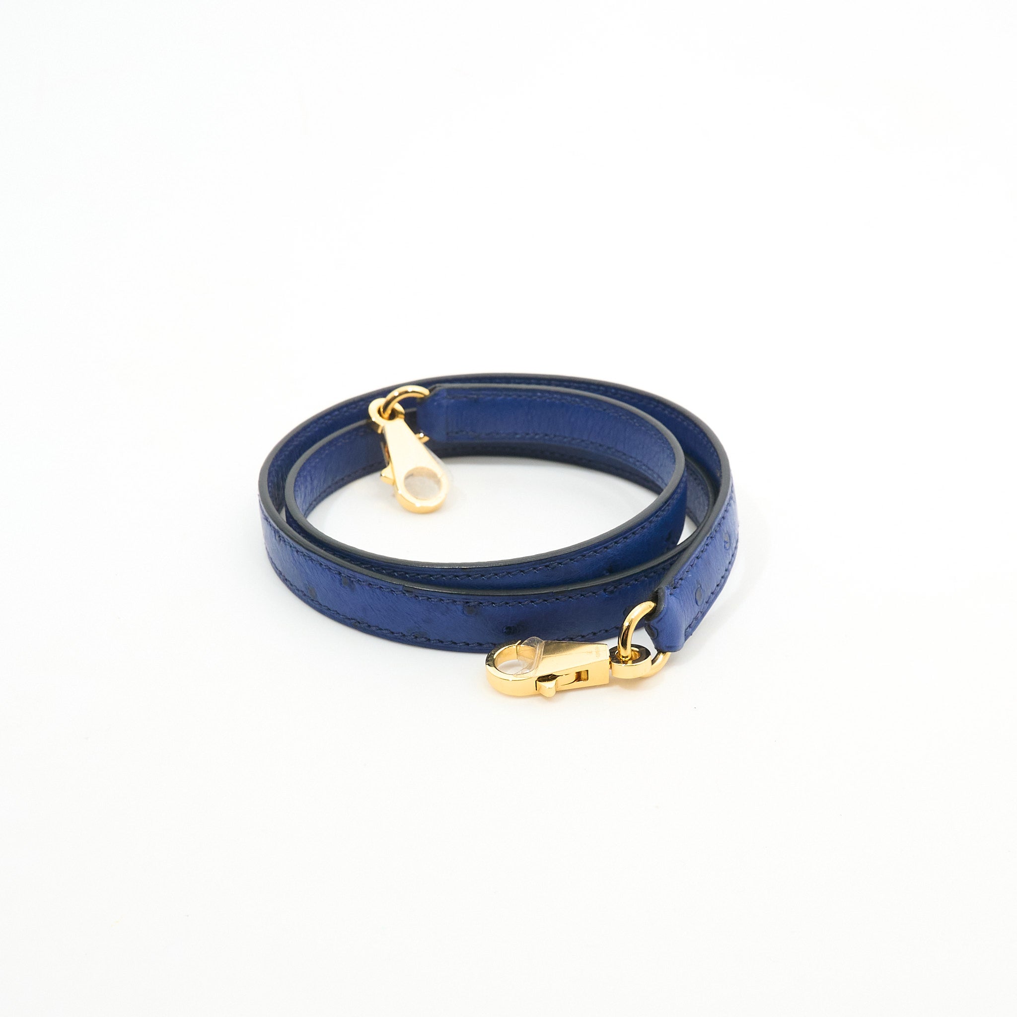 Hermes Kelly 28 Ostrich Blue Saphir GHW Stamp C