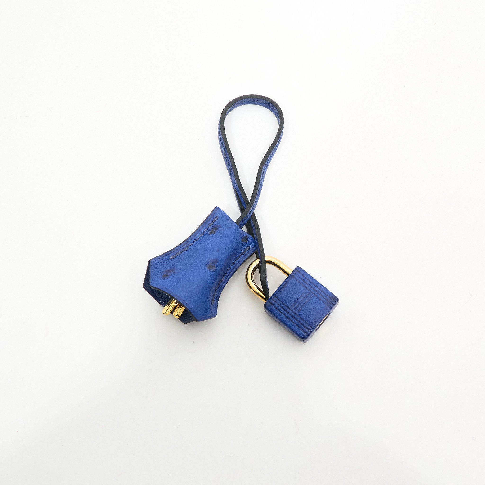 Hermes Kelly 28 Ostrich Blue Saphir GHW Stamp C