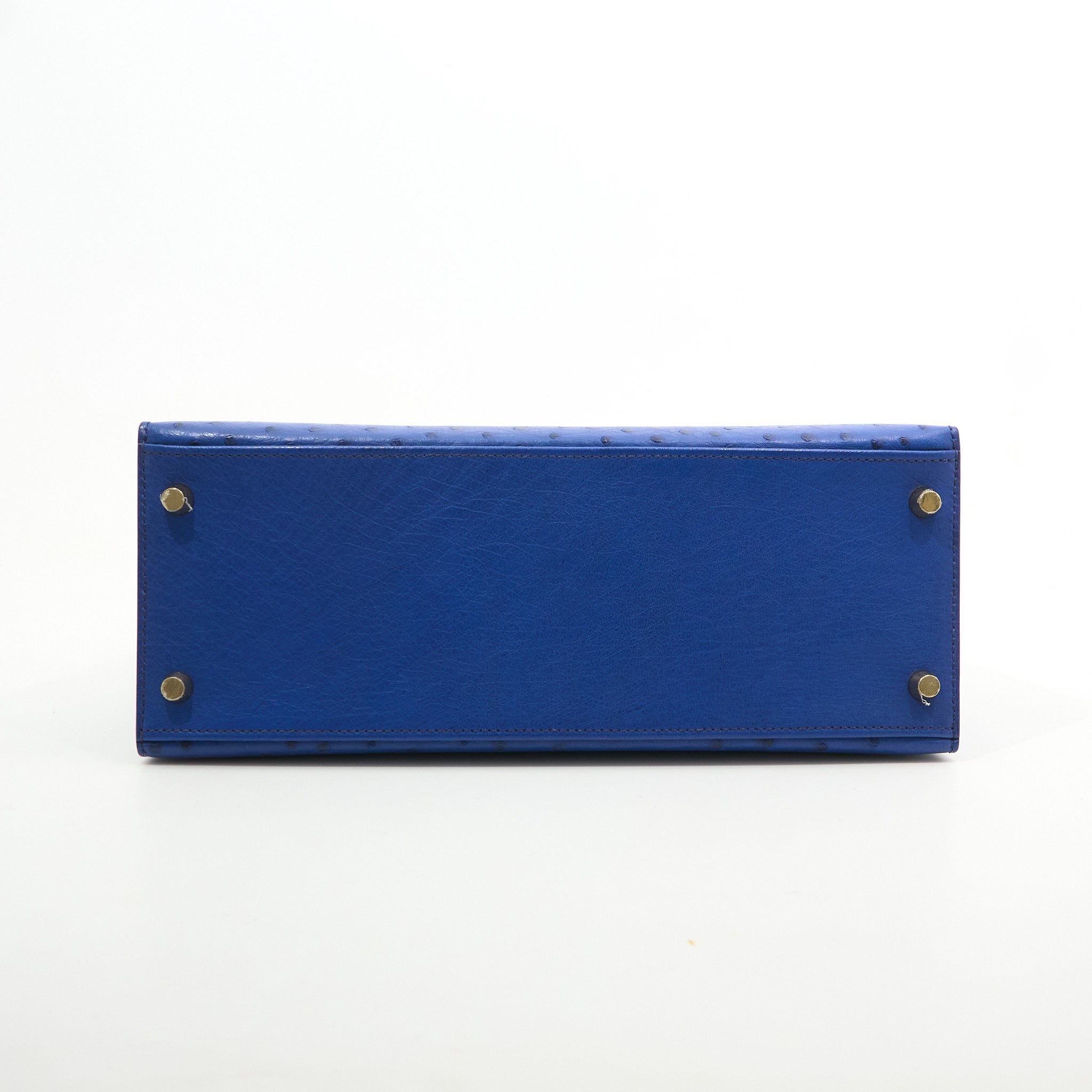 Hermes Kelly 28 Ostrich Blue Saphir GHW Stamp C