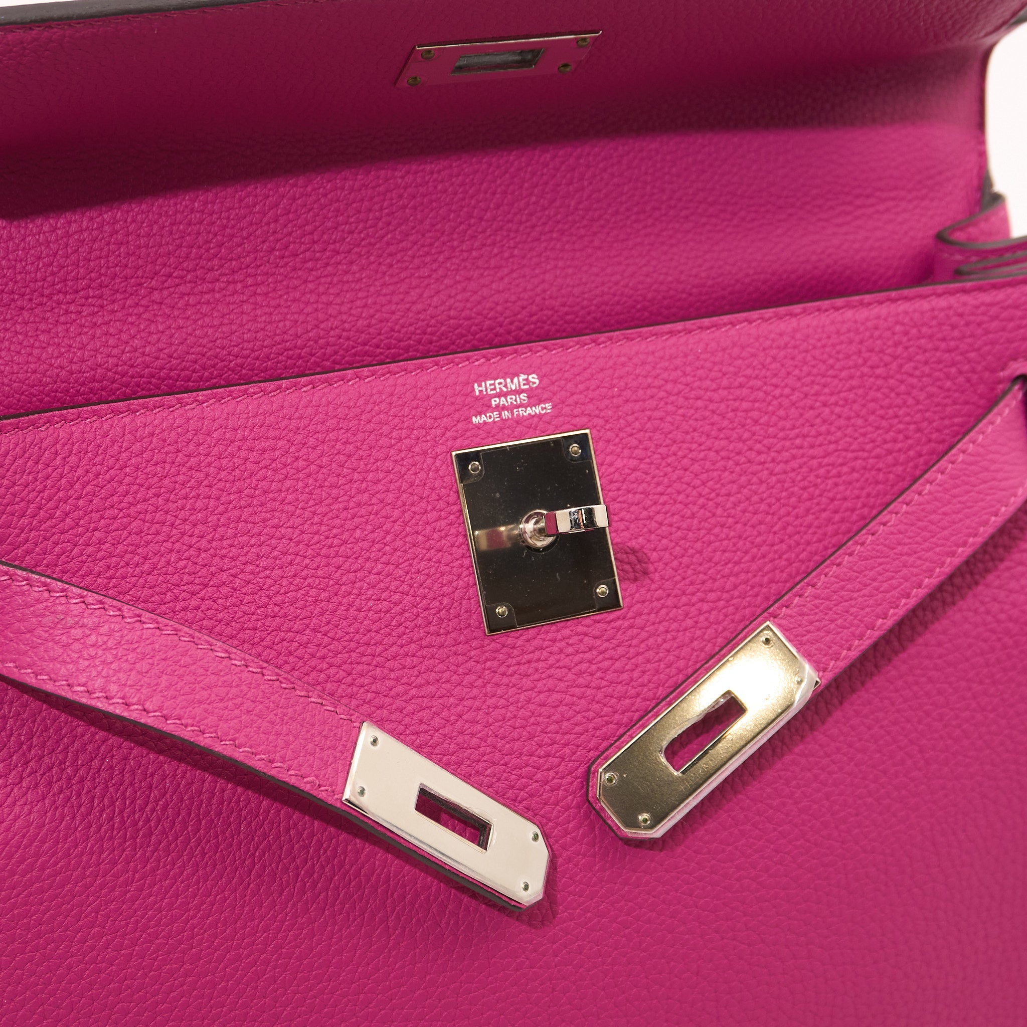 Hermès Kelly 28 Togo Rose Pourpre PHW Stamp C (2018)