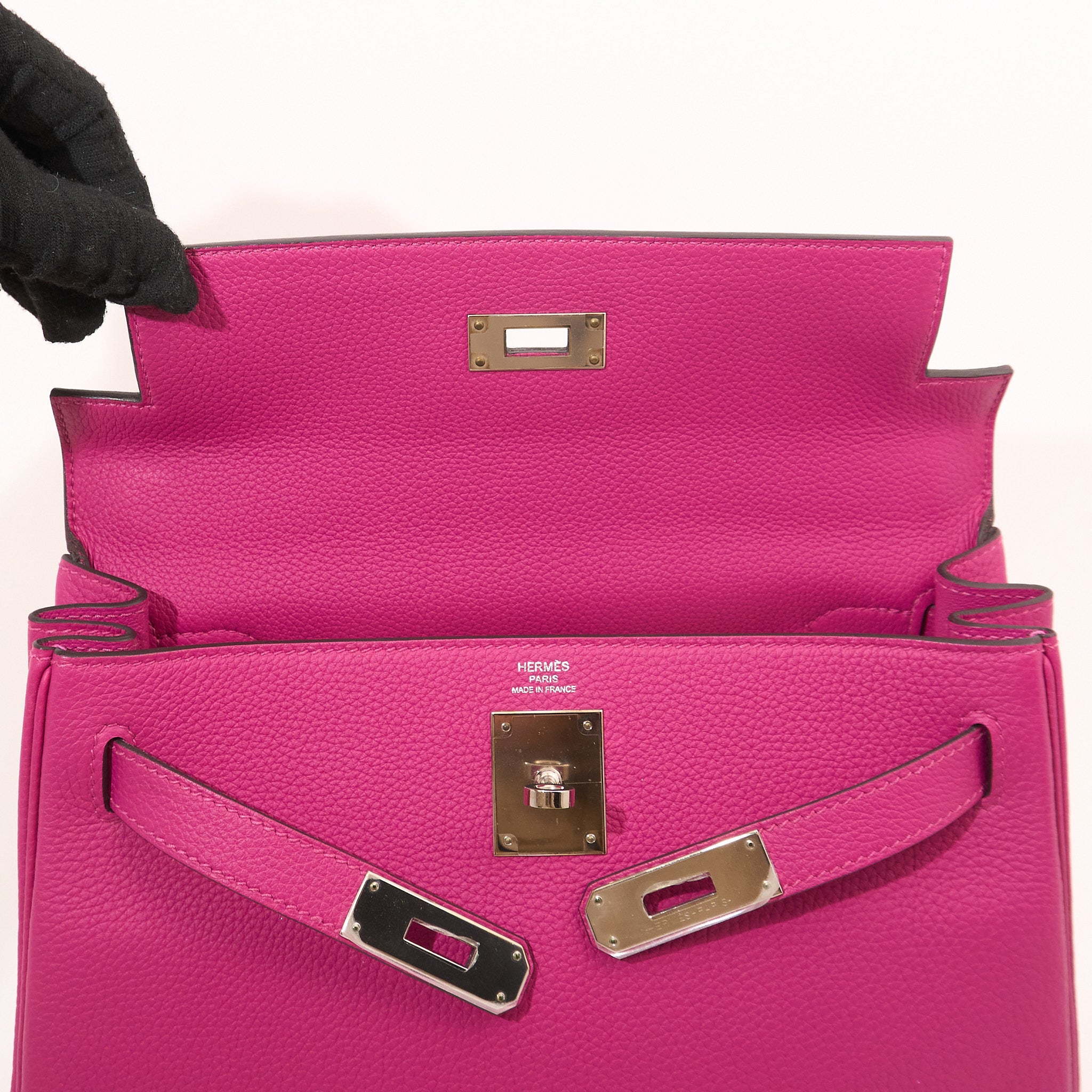 Hermès Kelly 28 Togo Rose Pourpre PHW Stamp C (2018)