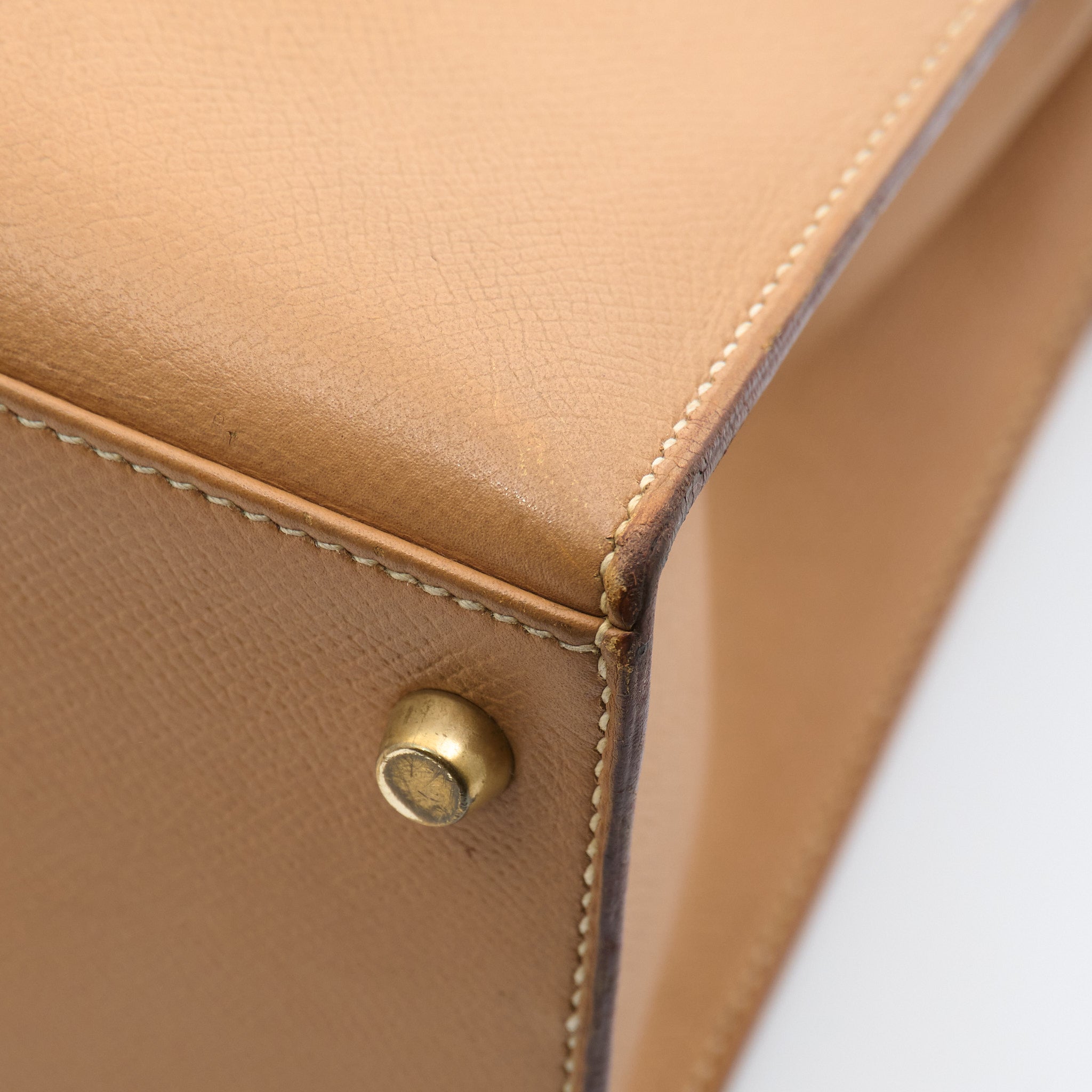 Hermes Kelly 28 Vintage Sesame Natural Courchevel GHW