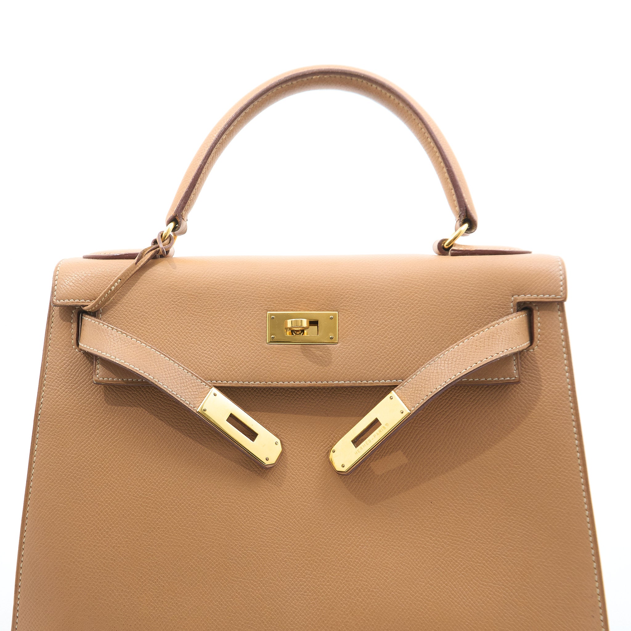 Hermes Kelly 28 Vintage Sesame Natural Courchevel GHW