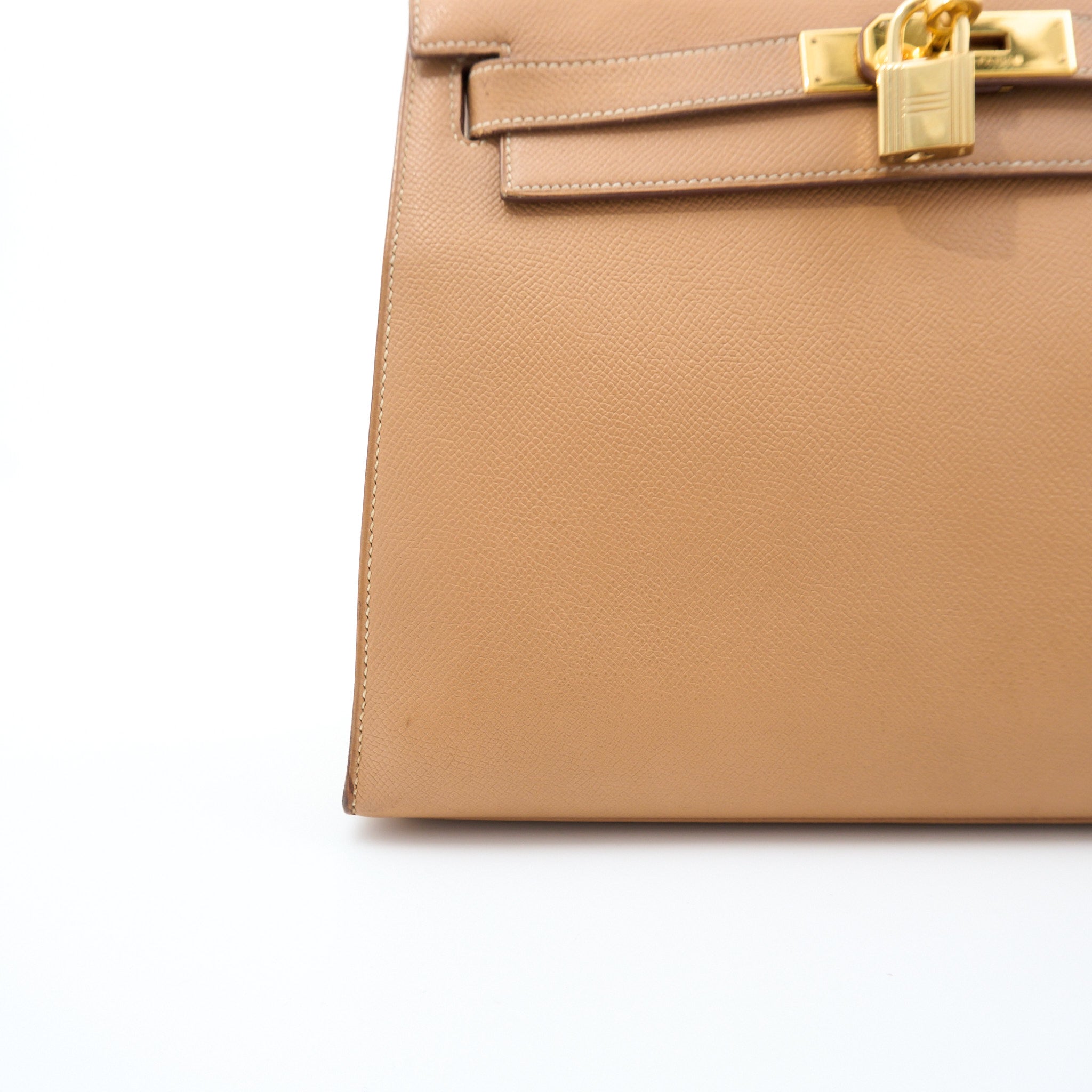 Hermes Kelly 28 Vintage Sesame Natural Courchevel GHW