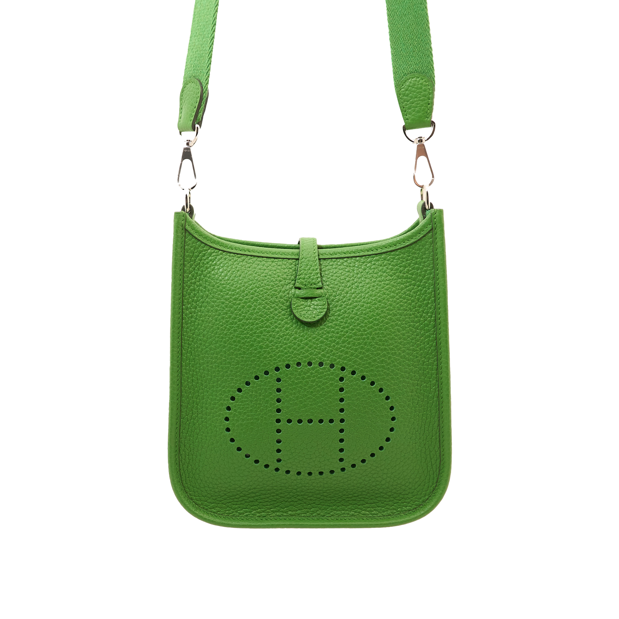 Hermes Mini Evelyne Clemence Vert Yucca PHW