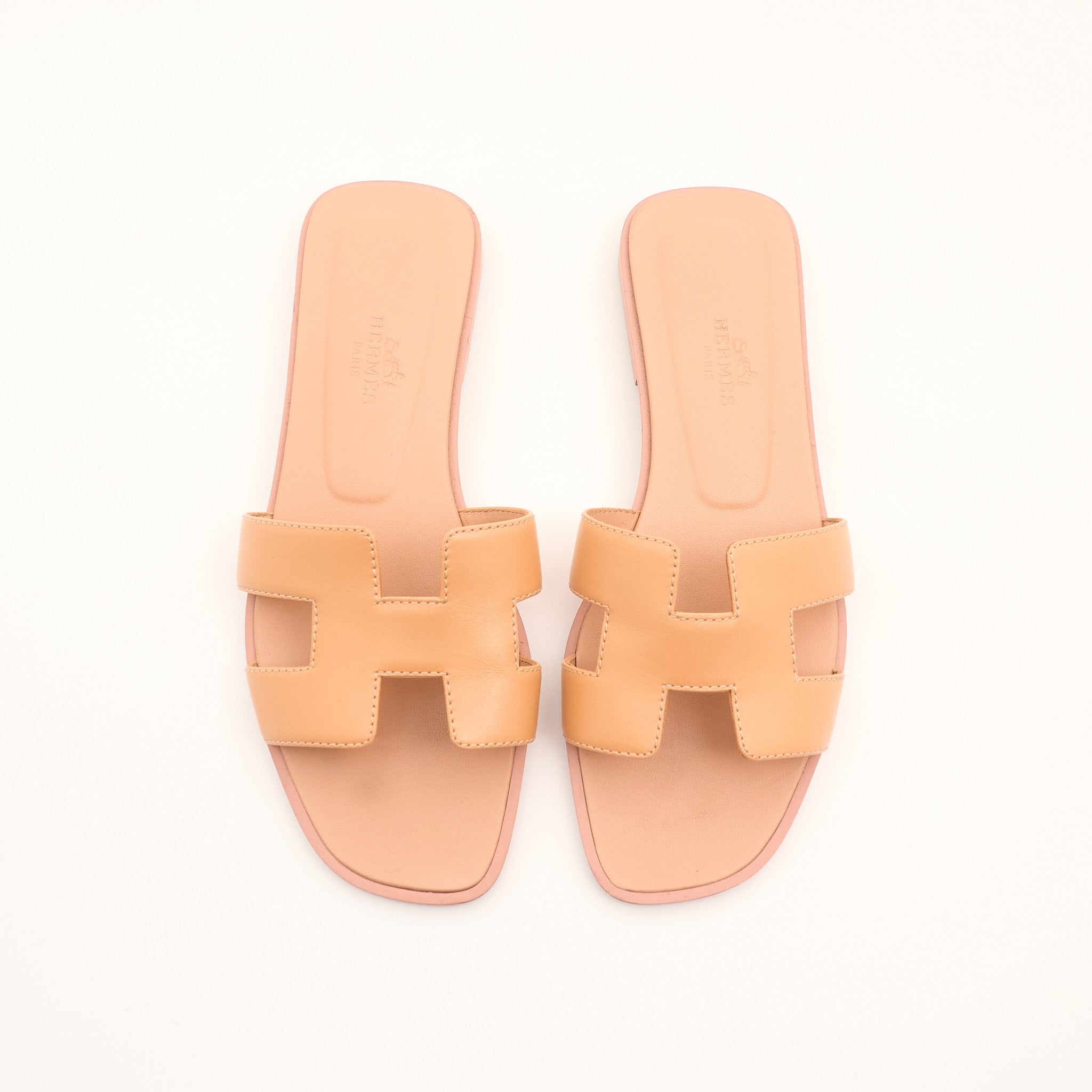Hermes Oran Sandals Tan Size 35