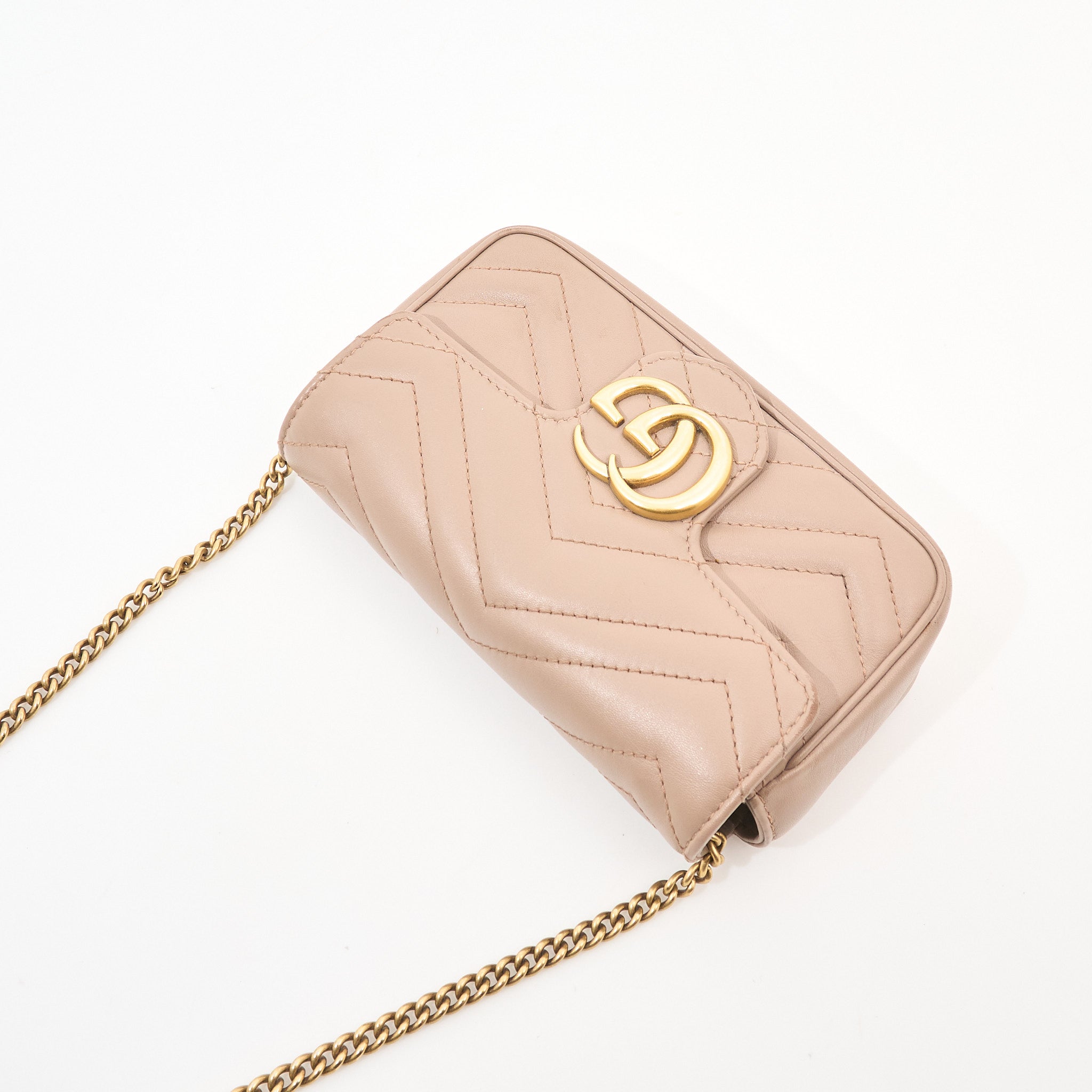 Gucci GG Marmont Matelasse Super Mini Dusty Pink Bag