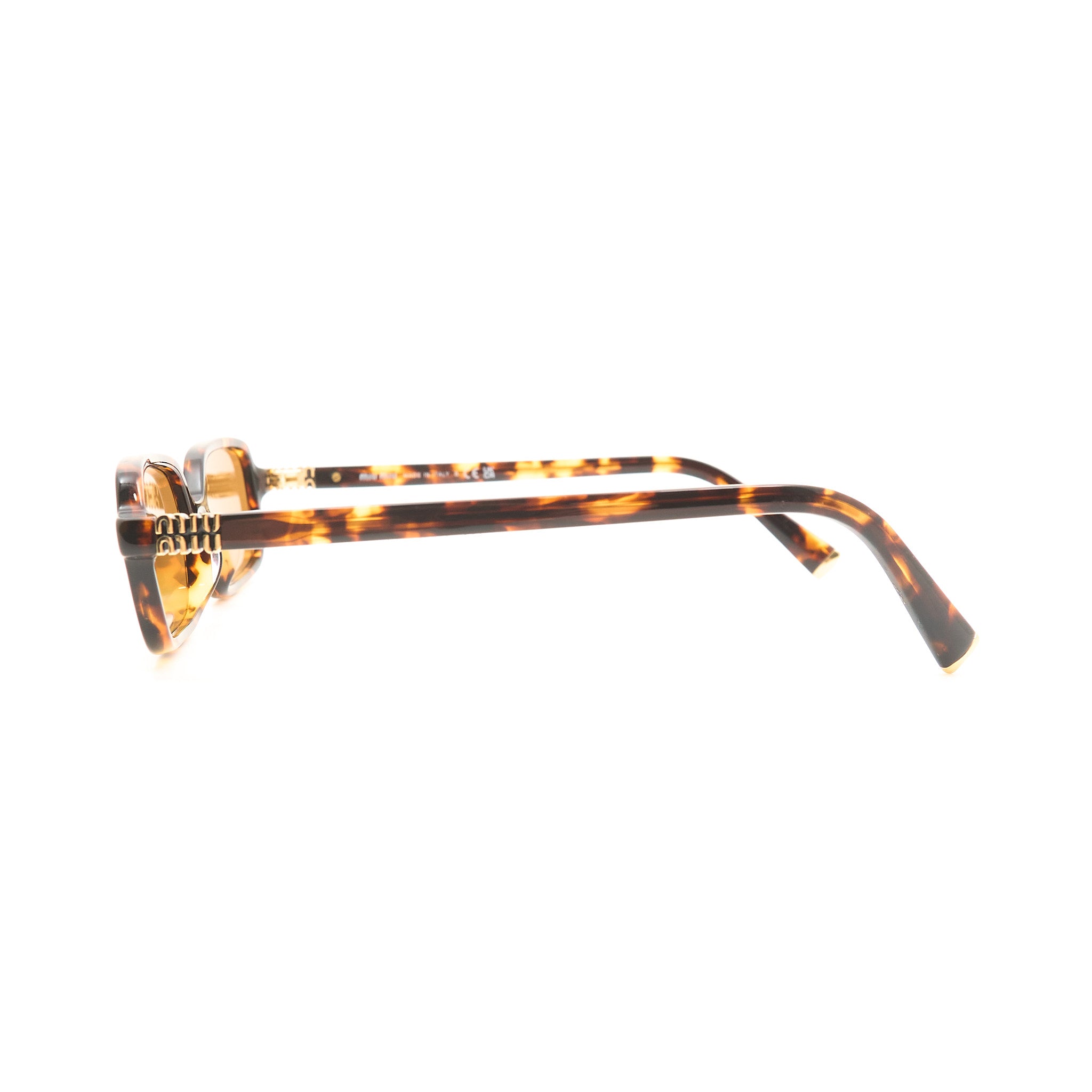 Miu Miu Rectangle Honey Havana Brown Sunglasses