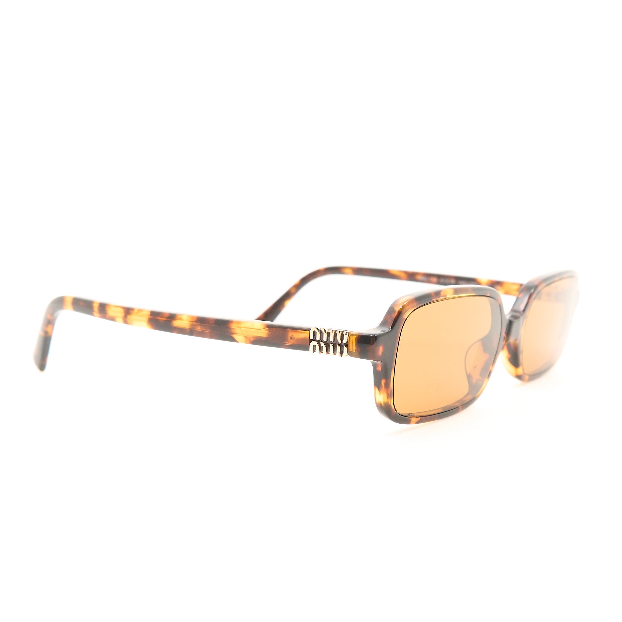 Miu Miu Rectangle Honey Havana Brown Sunglasses