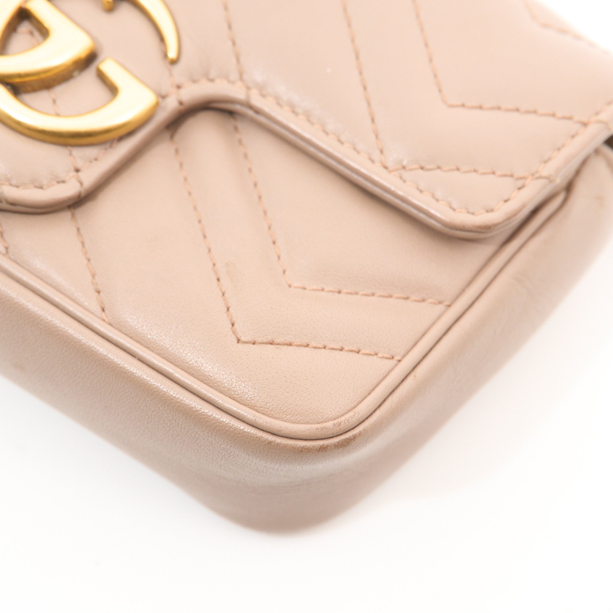 Gucci GG Marmont Matelasse Super Mini Dusty Pink Bag