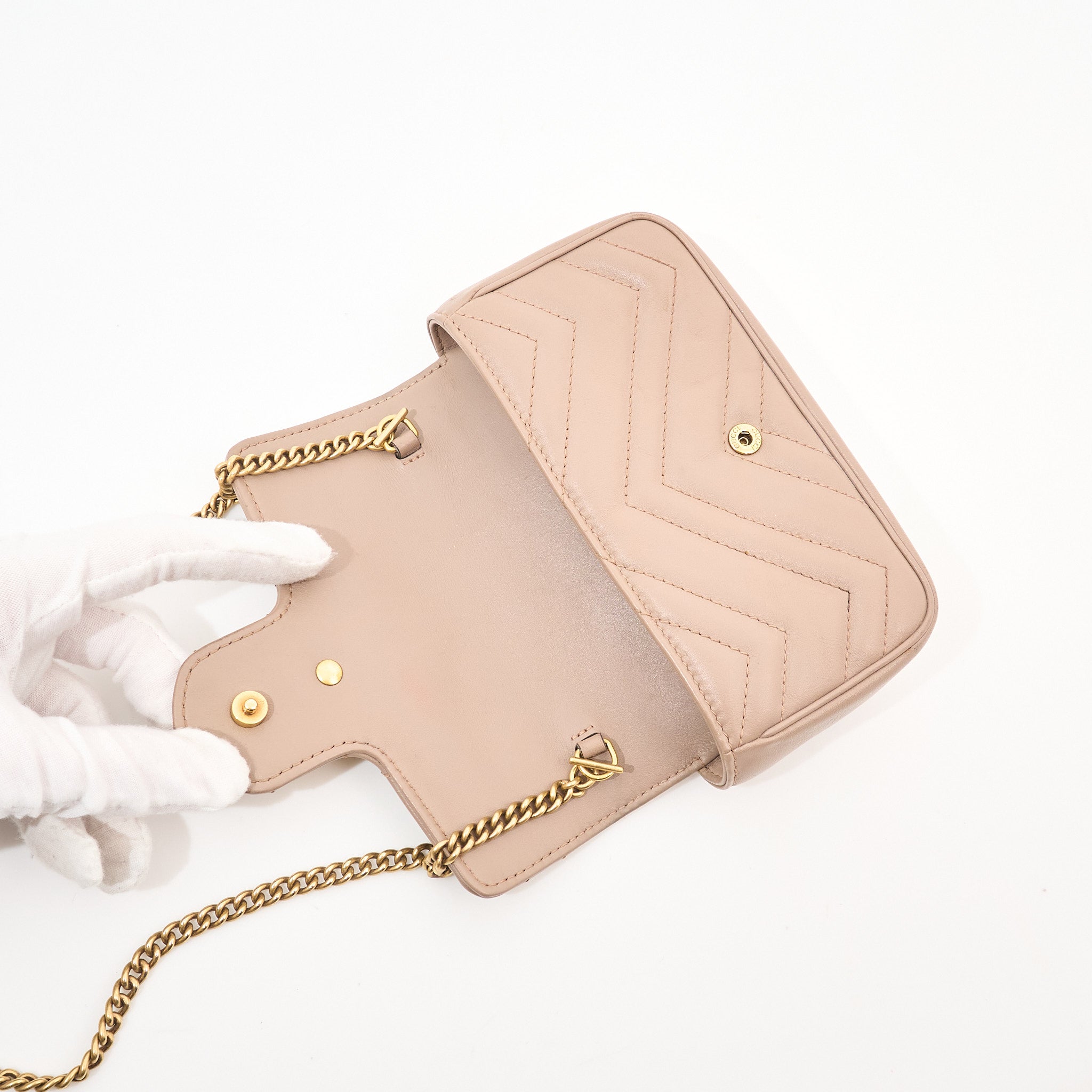 Gucci GG Marmont Matelasse Super Mini Dusty Pink Bag