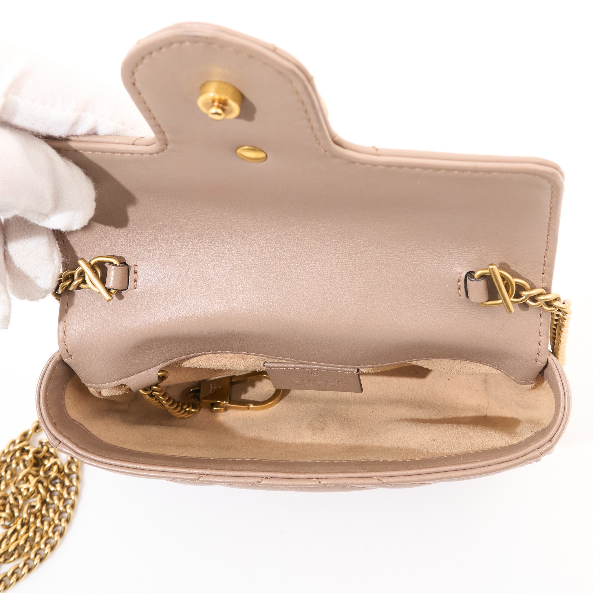 Gucci GG Marmont Matelasse Super Mini Dusty Pink Bag