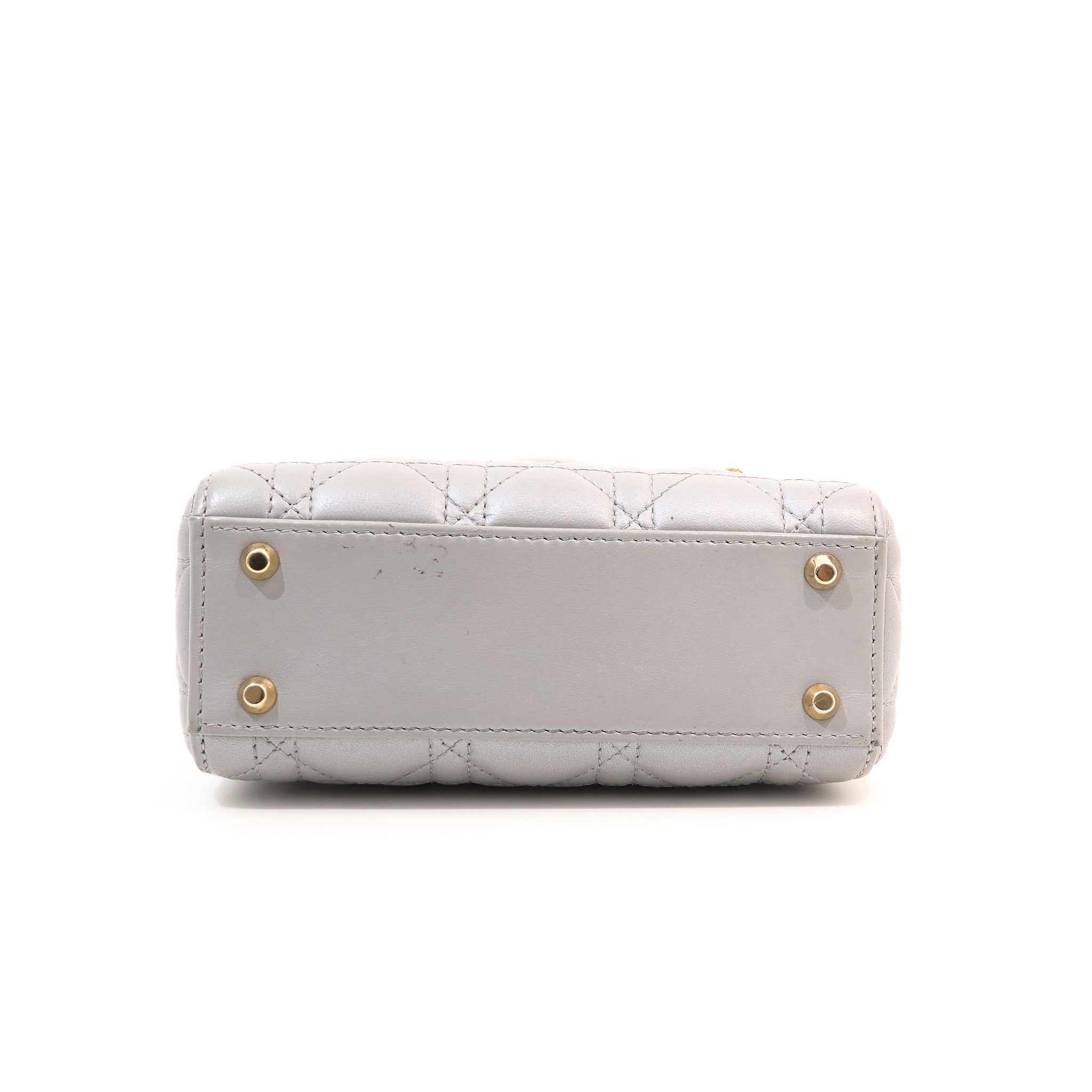 Christian Dior Lady DIor Mini Grey Pearlescent Bag
