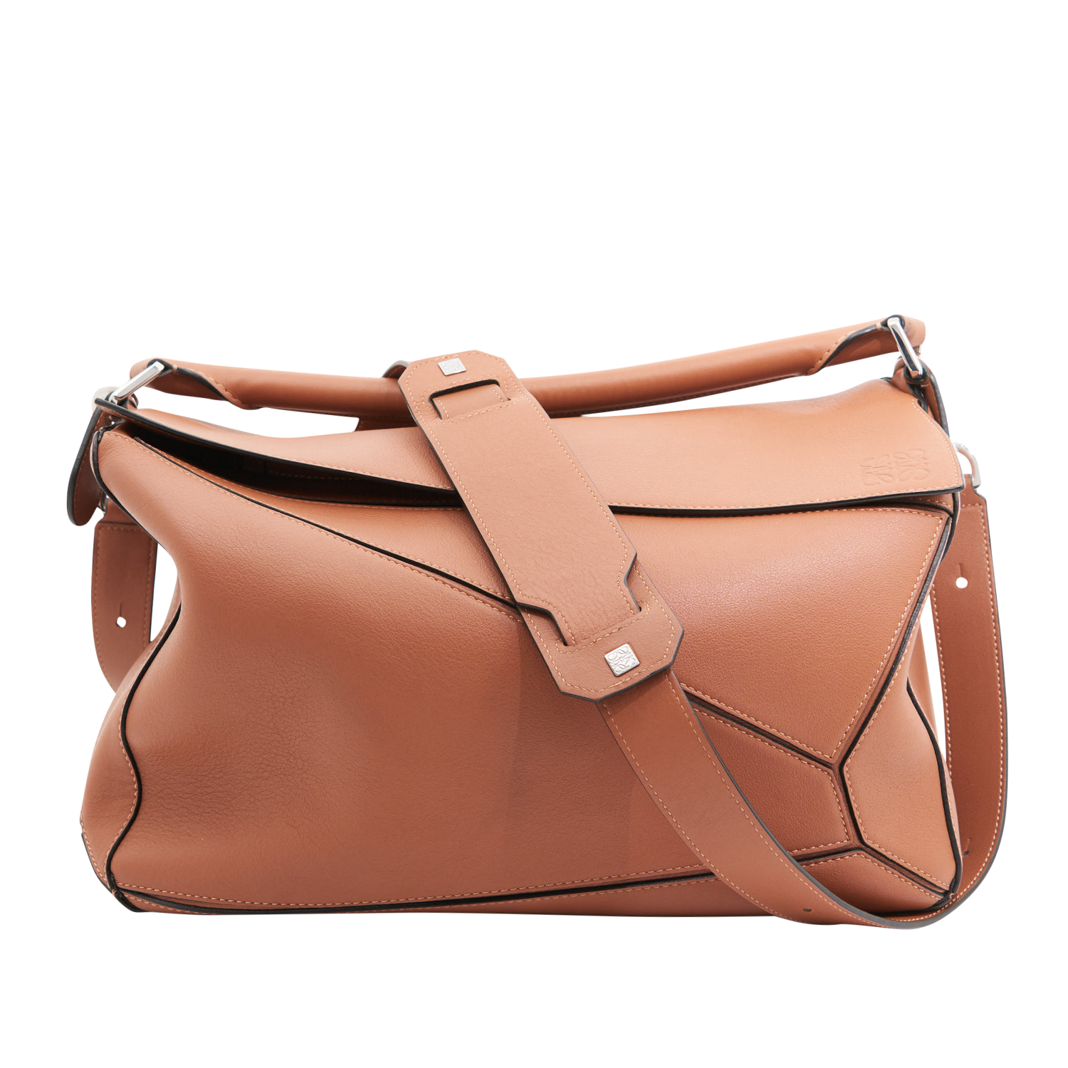 Loewe Large Leather Puzzle Bag in Tan