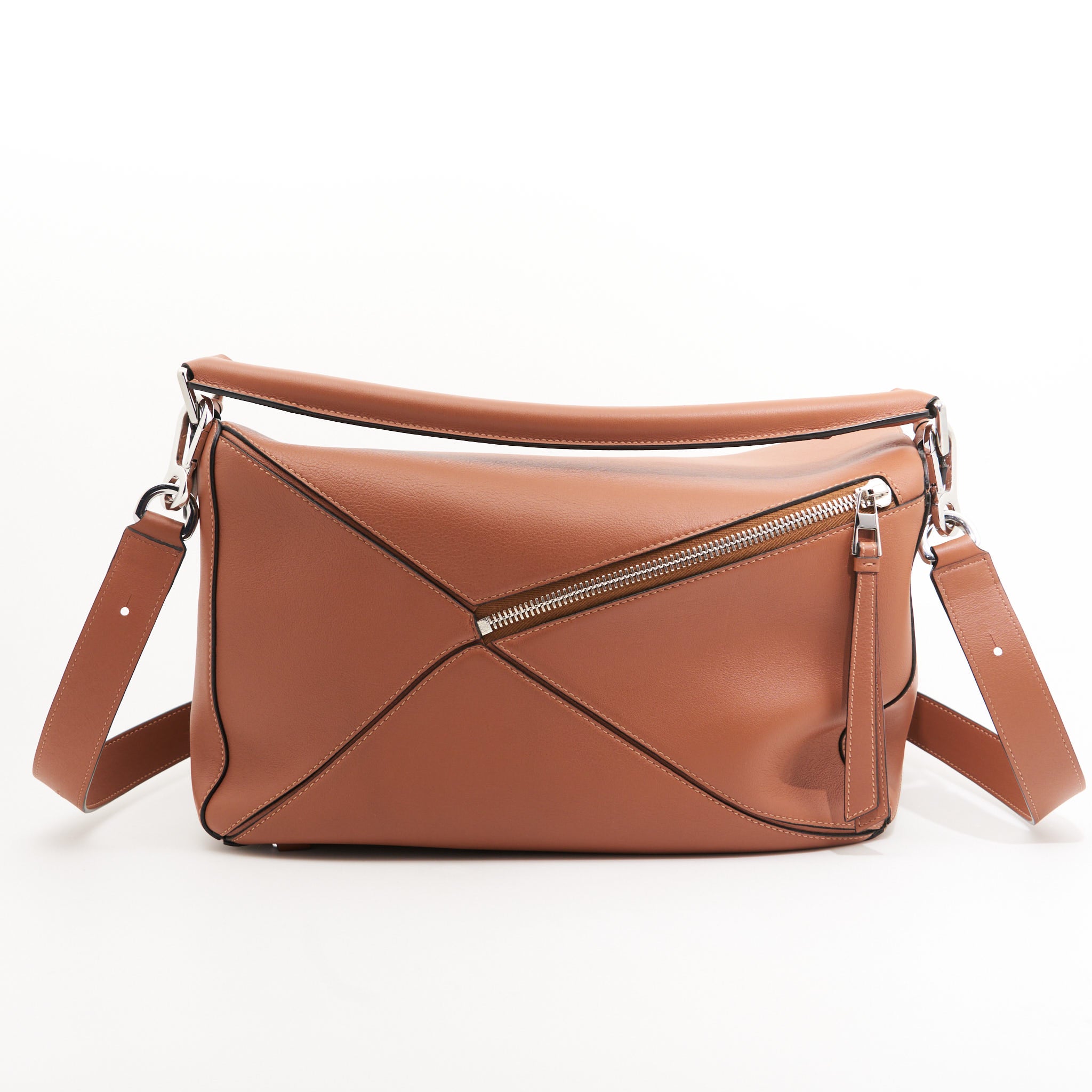 Loewe Large Leather Puzzle Bag in Tan