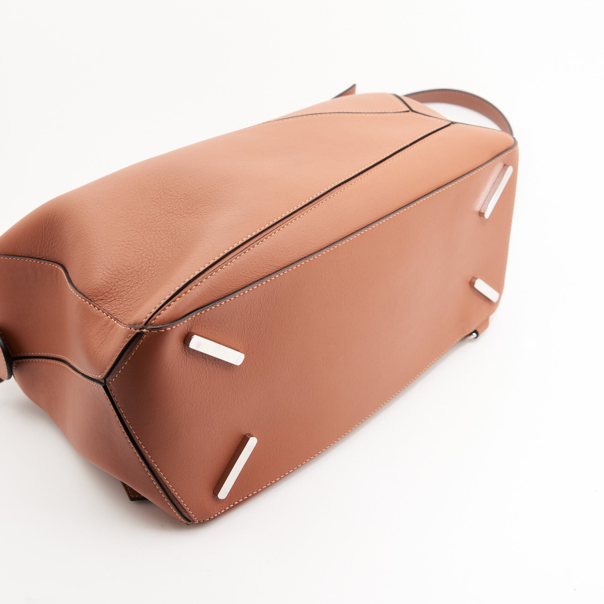 Loewe Large Leather Puzzle Bag in Tan