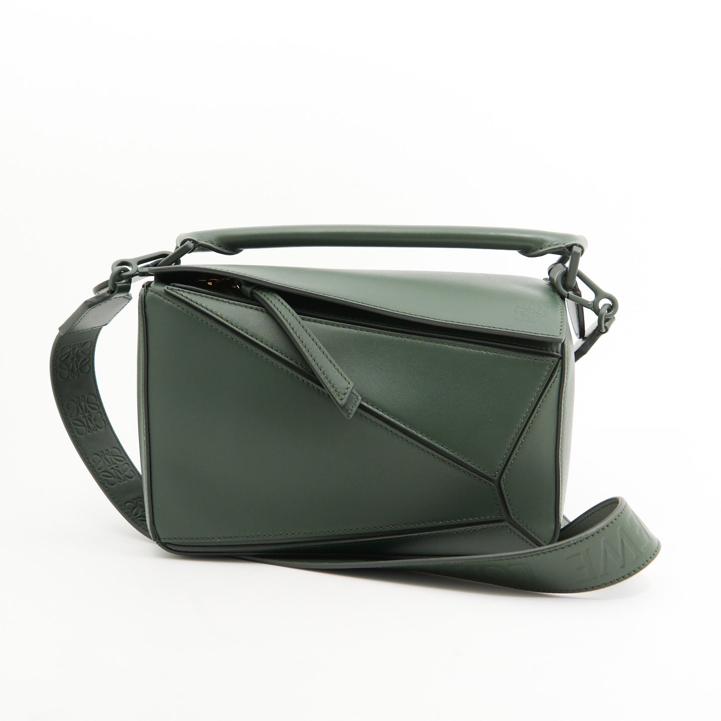 Loewe Leather Puzzle Flap in Green PHW
