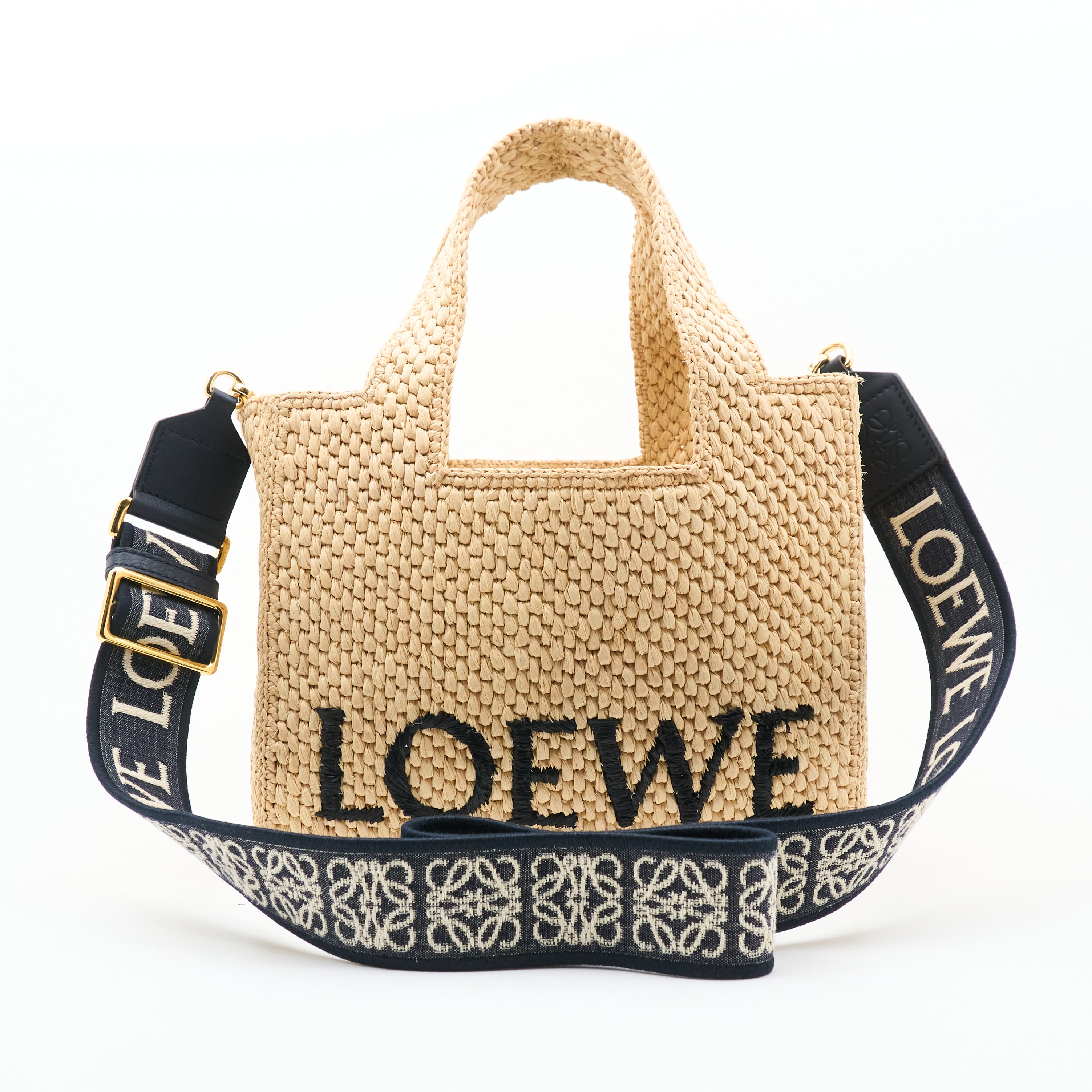 Loewe x Paula's Ibiza Logo Raffia Tote