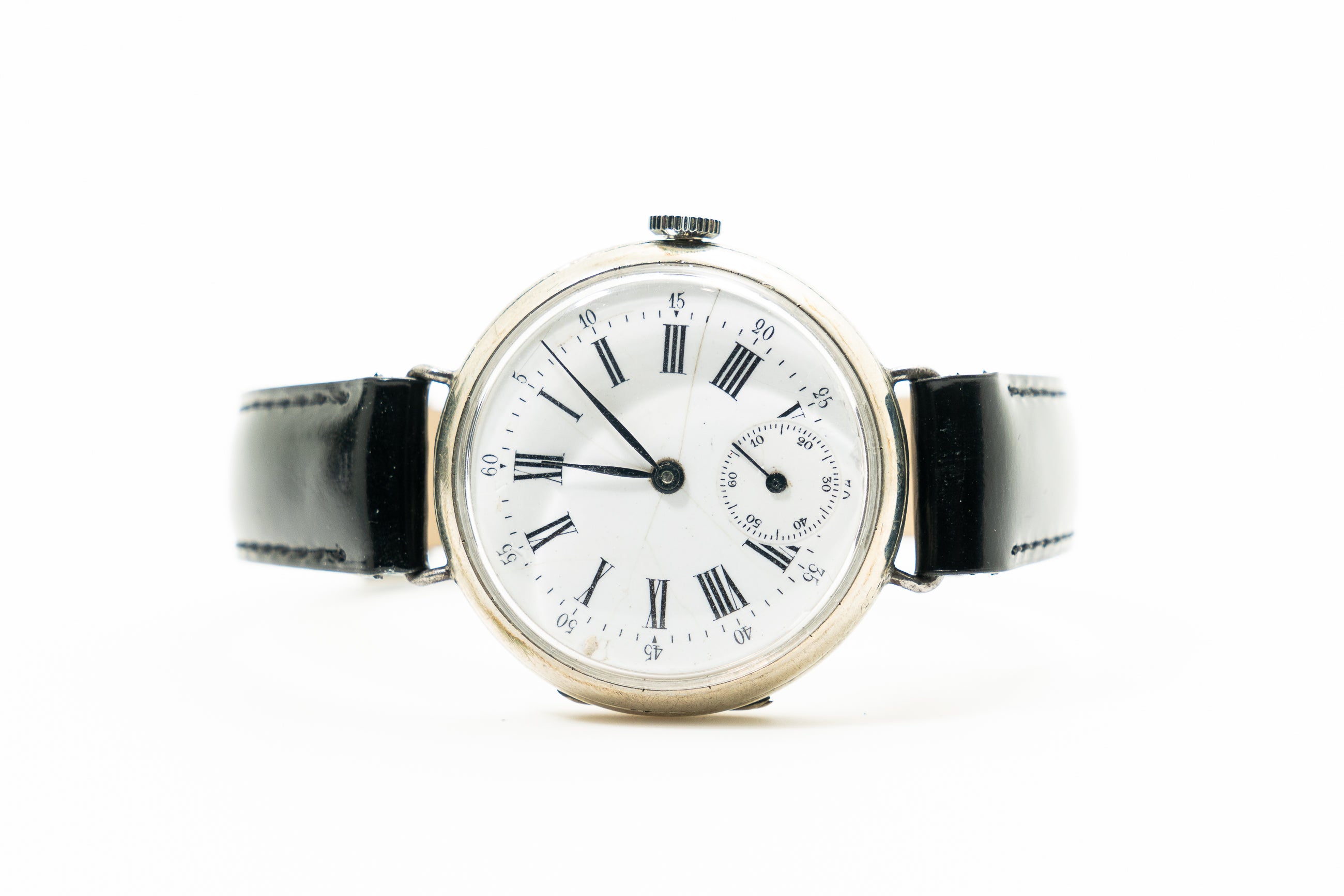 Vintage Longines Manual Wind Watch Roman Dial & Leather Strap