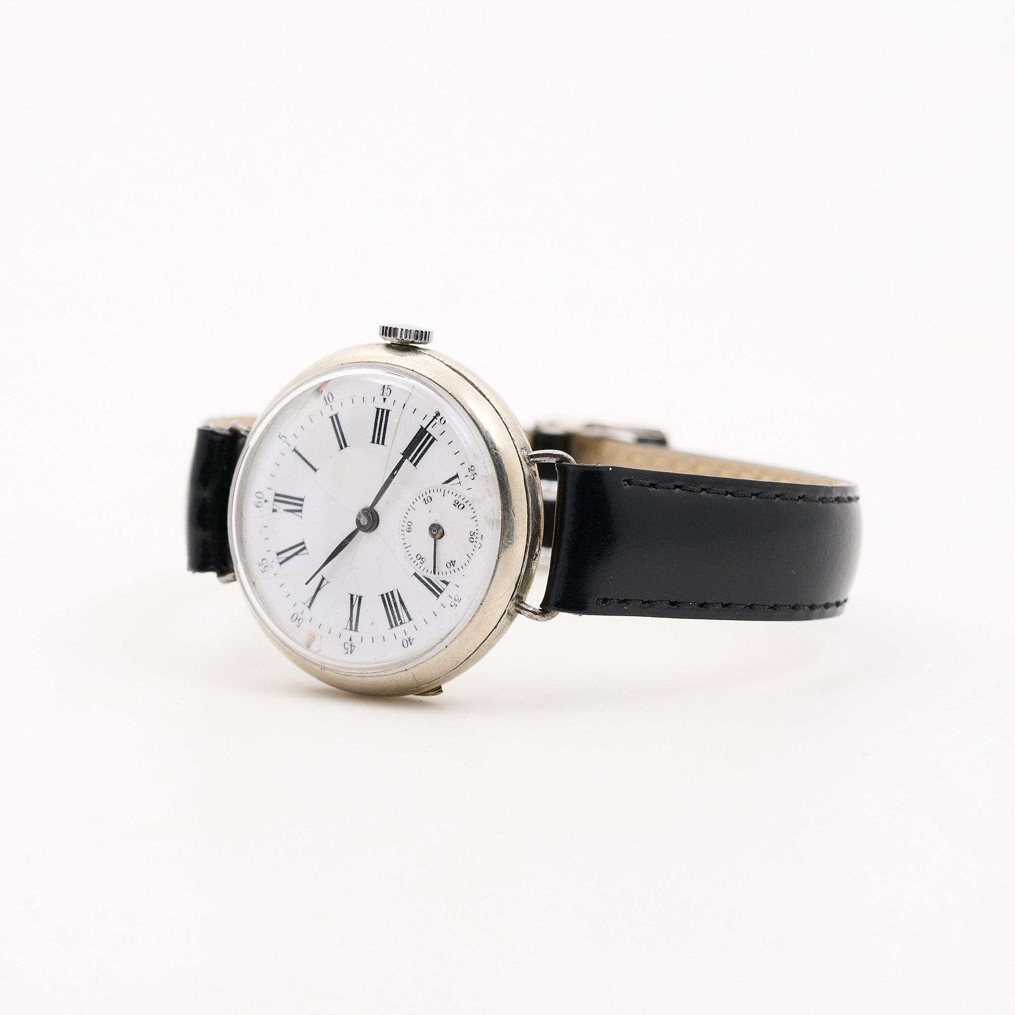 Vintage Longines Manual Wind Watch Roman Dial & Leather Strap