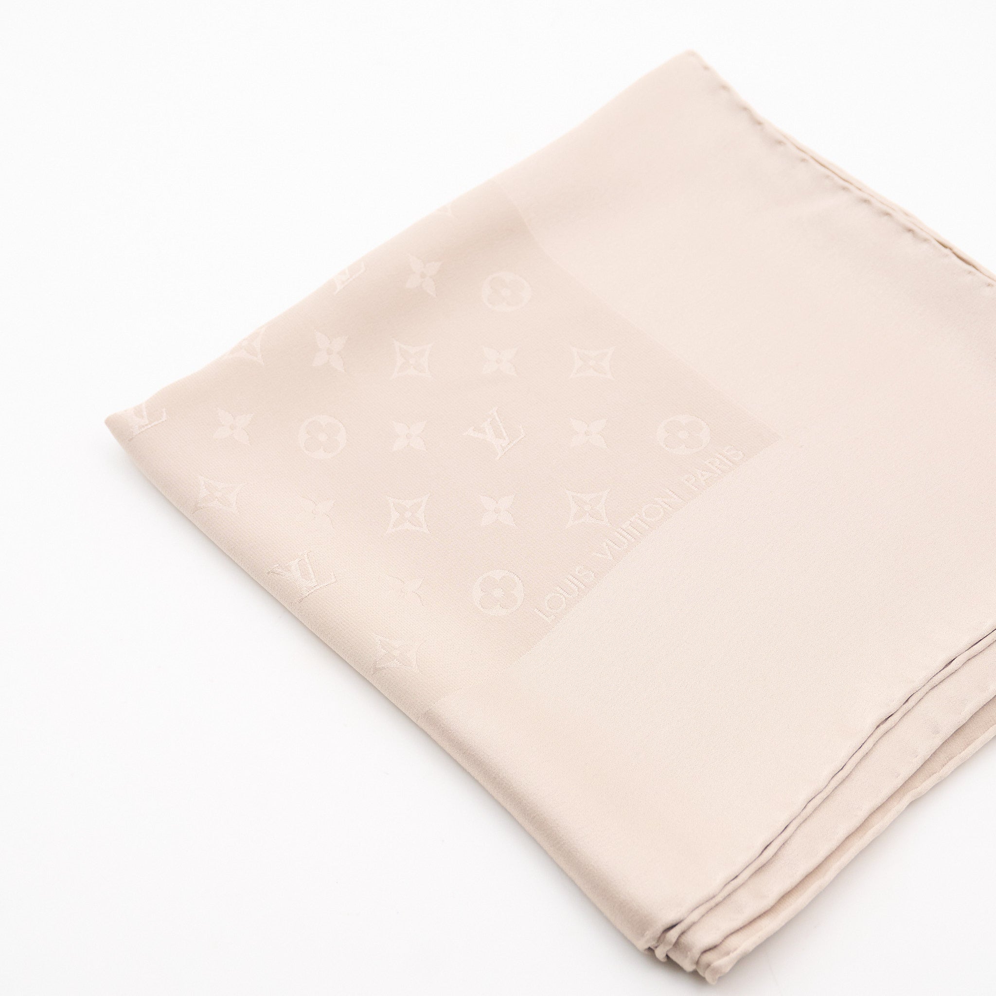 Louis Vuitton Beige Monogram Silk Scarf