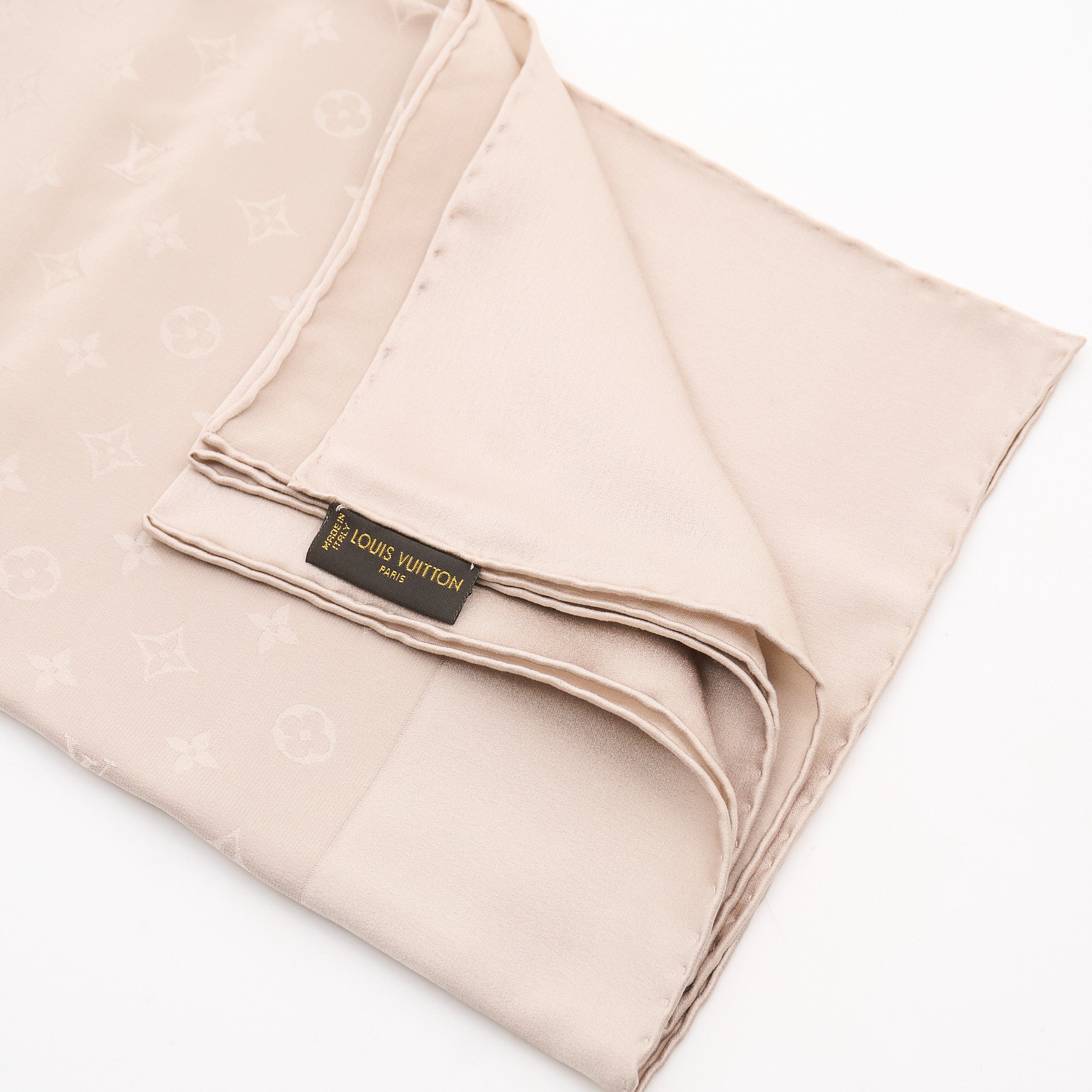 Louis Vuitton Beige Monogram Silk Scarf