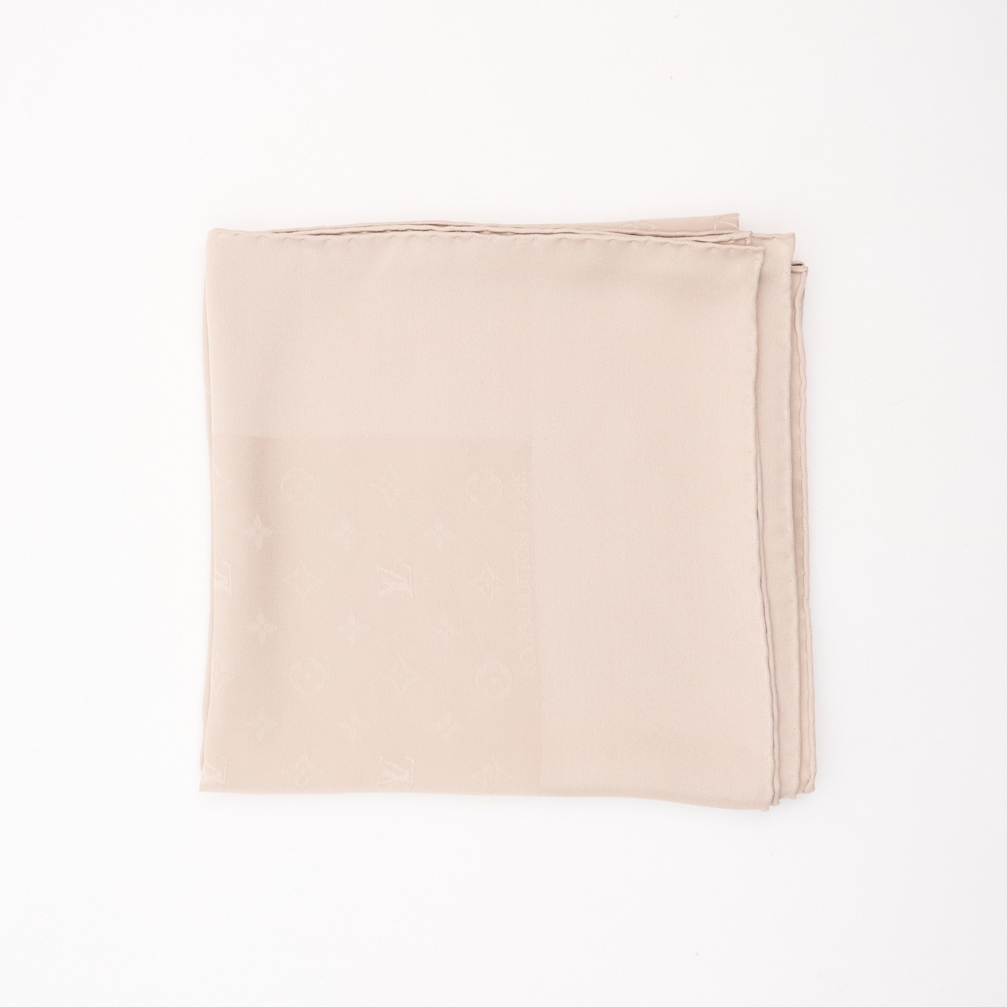 Louis Vuitton Beige Monogram Silk Scarf