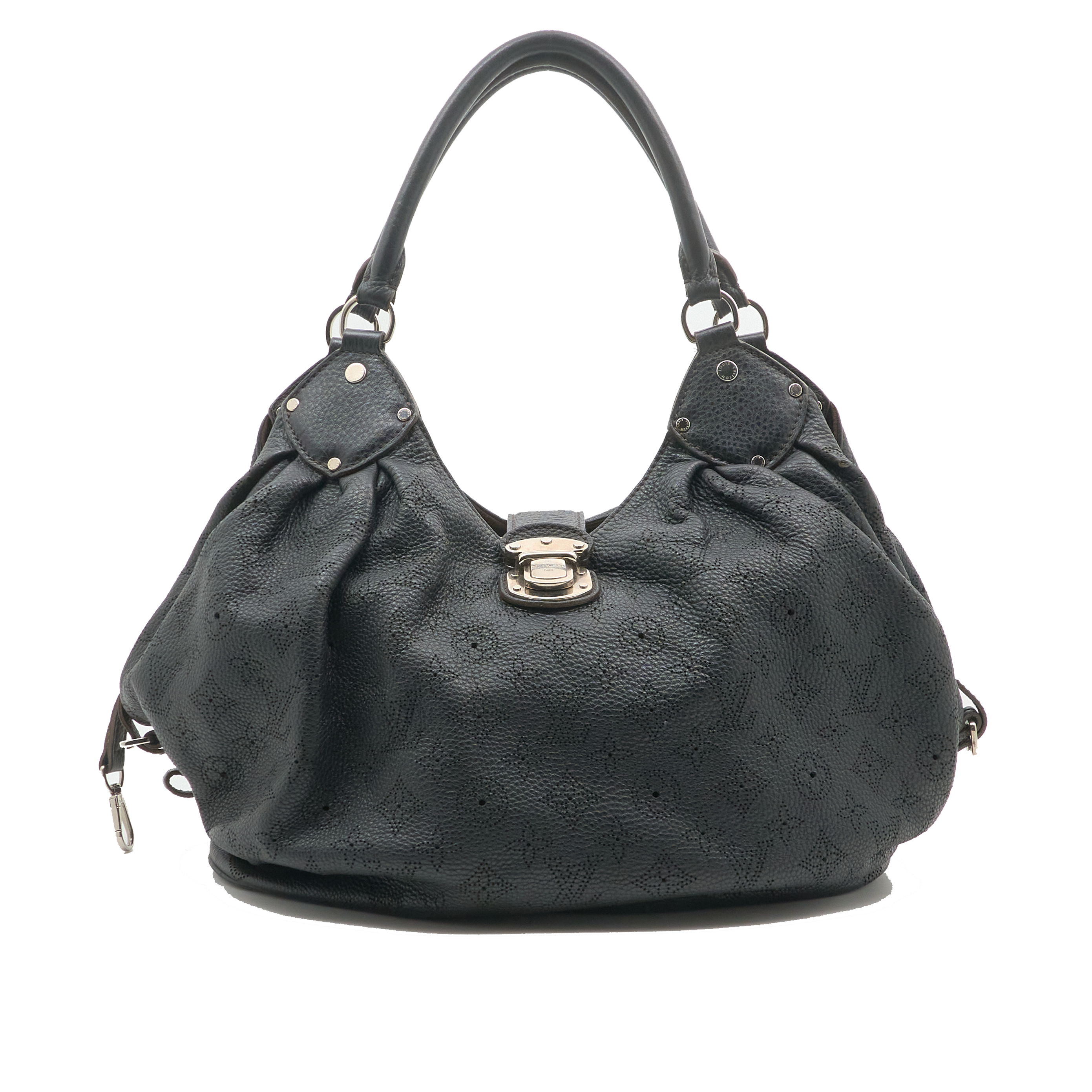 Louis Vuitton Black Mahina Hobo shoulder Bag
