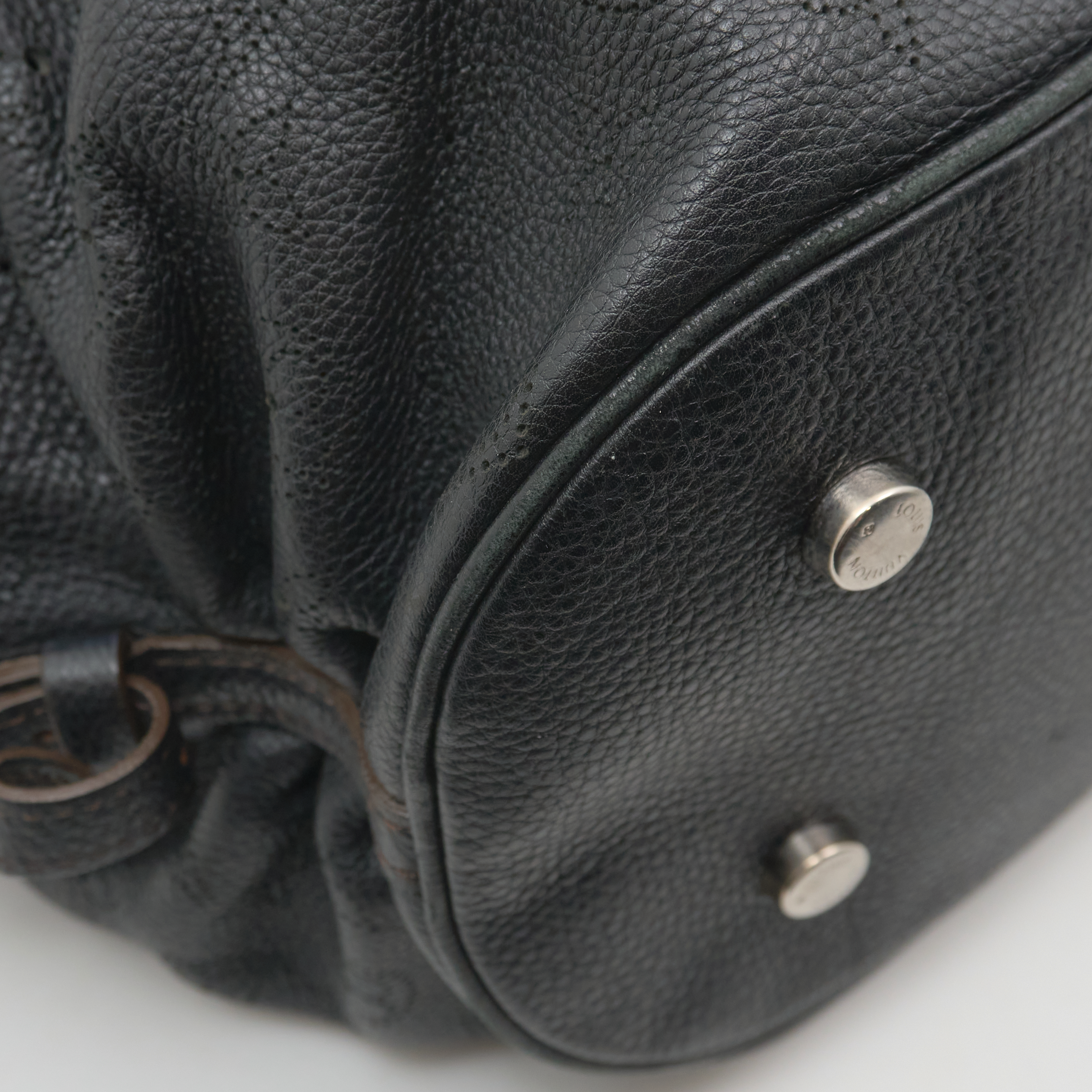 Louis Vuitton Black Mahina Hobo shoulder Bag
