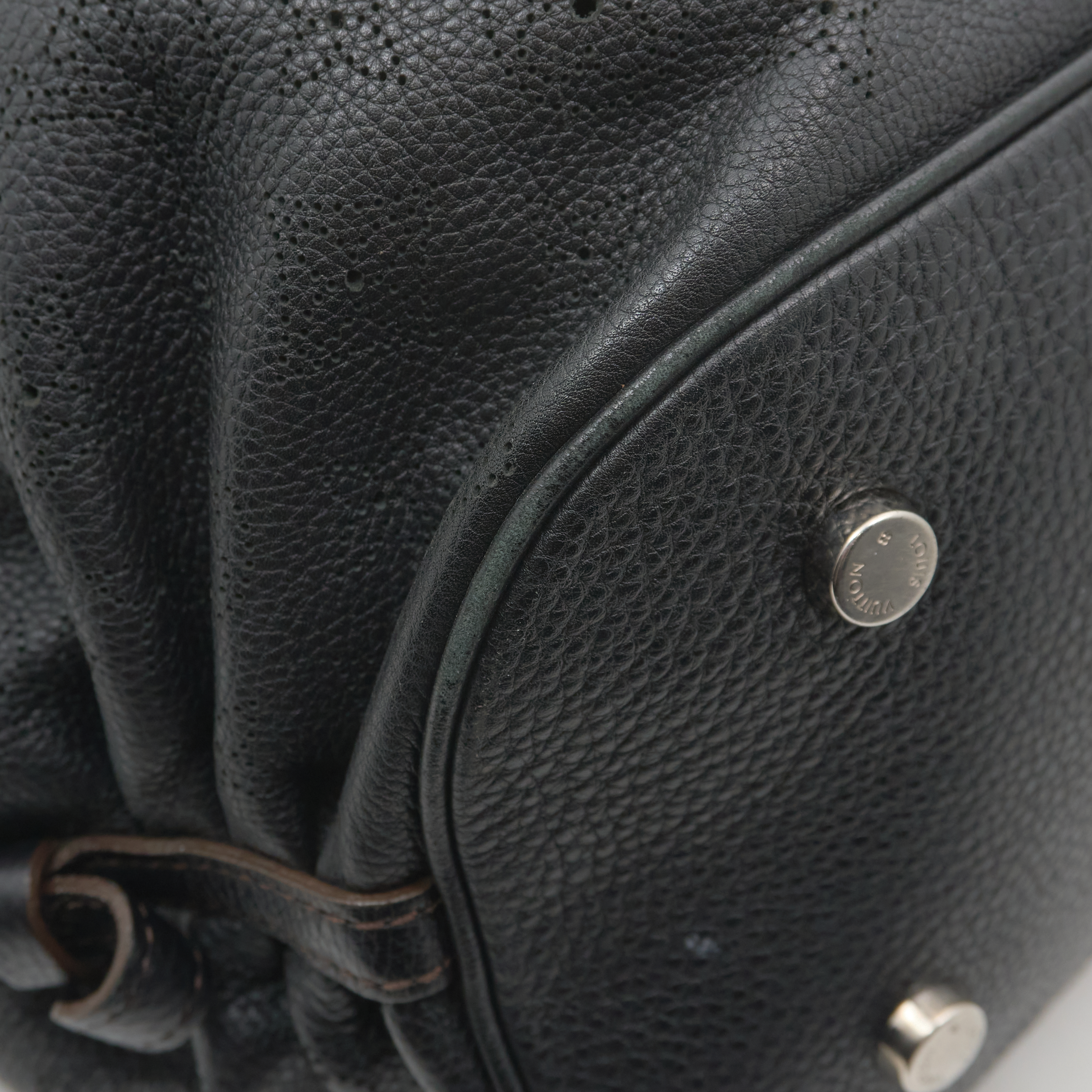 Louis Vuitton Black Mahina Hobo shoulder Bag