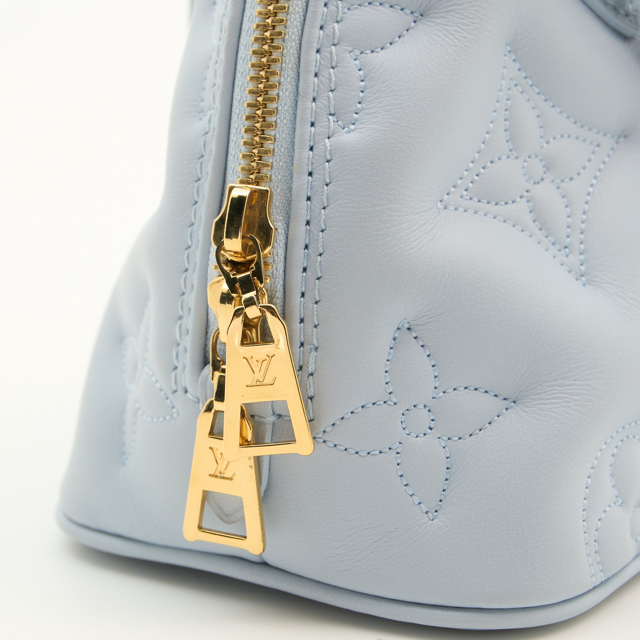 Louis Vuitton Calfskin Bubblegum Alma BB Ice Blue