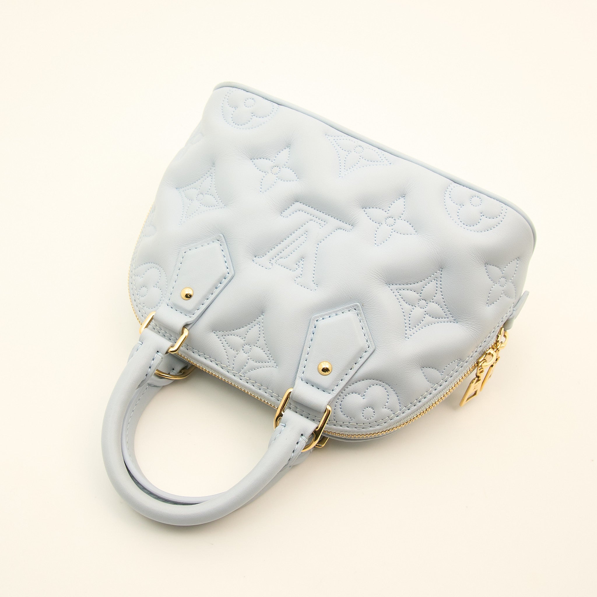 Louis Vuitton Calfskin Bubblegum Alma BB Ice Blue