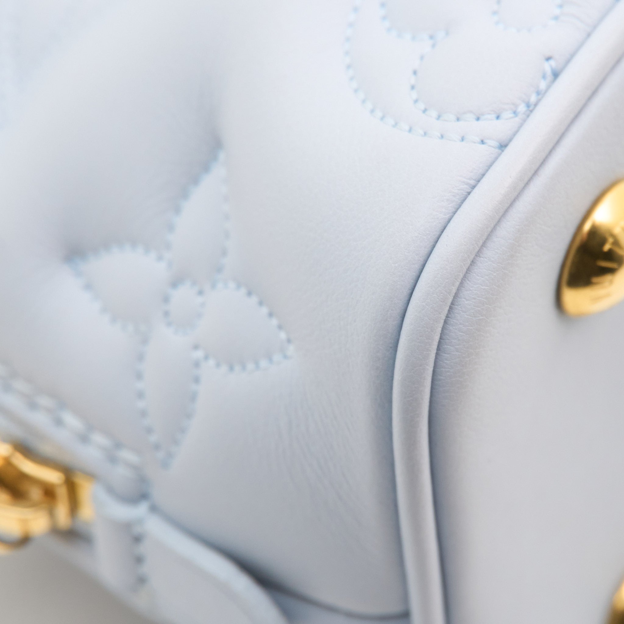 Louis Vuitton Calfskin Bubblegum Alma BB Ice Blue