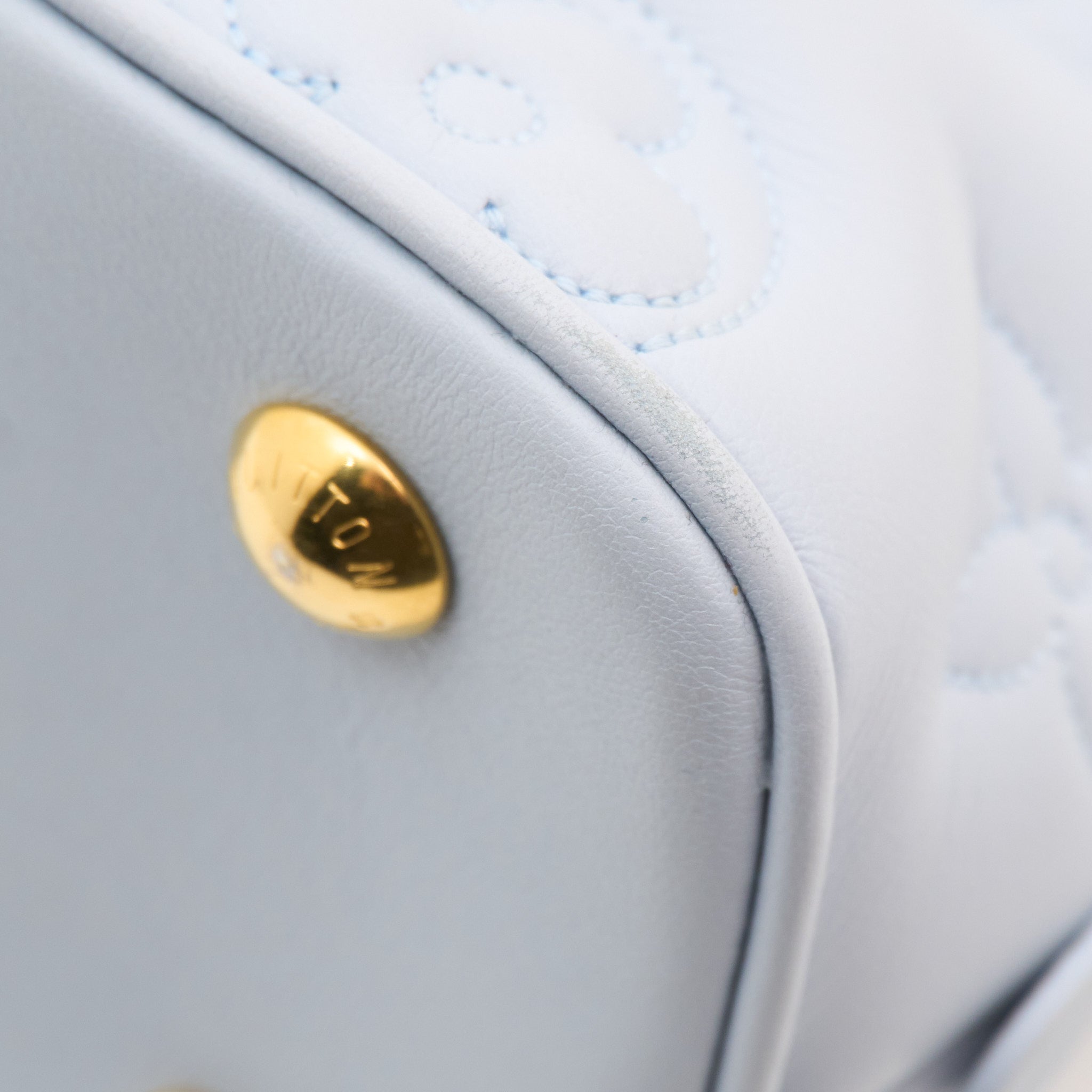 Louis Vuitton Calfskin Bubblegum Alma BB Ice Blue