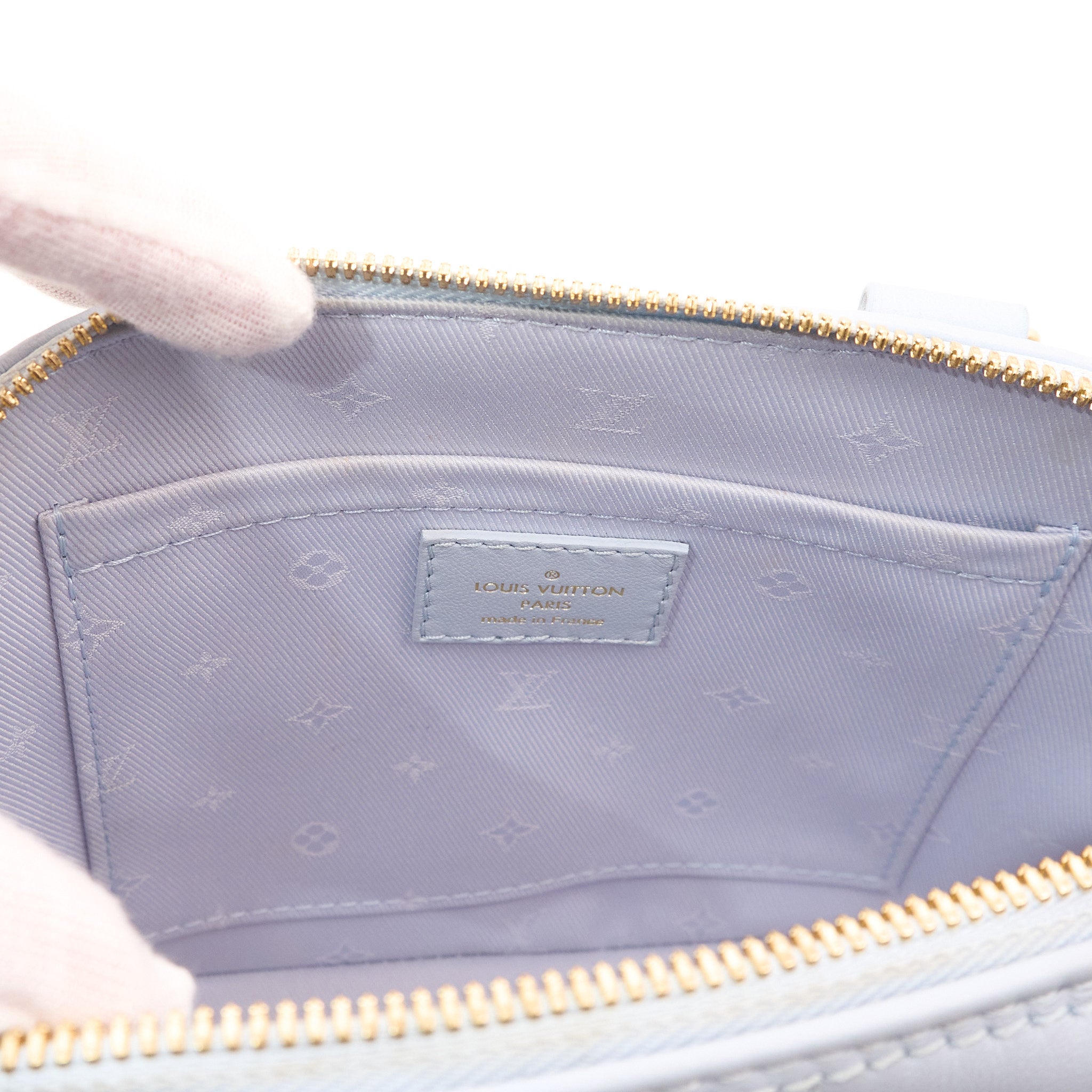 Louis Vuitton Calfskin Bubblegum Alma BB Ice Blue