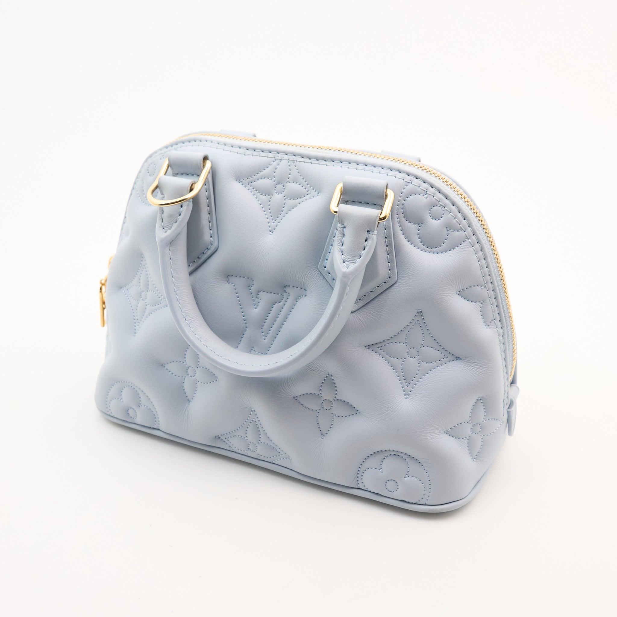 Louis Vuitton Calfskin Bubblegum Alma BB Ice Blue