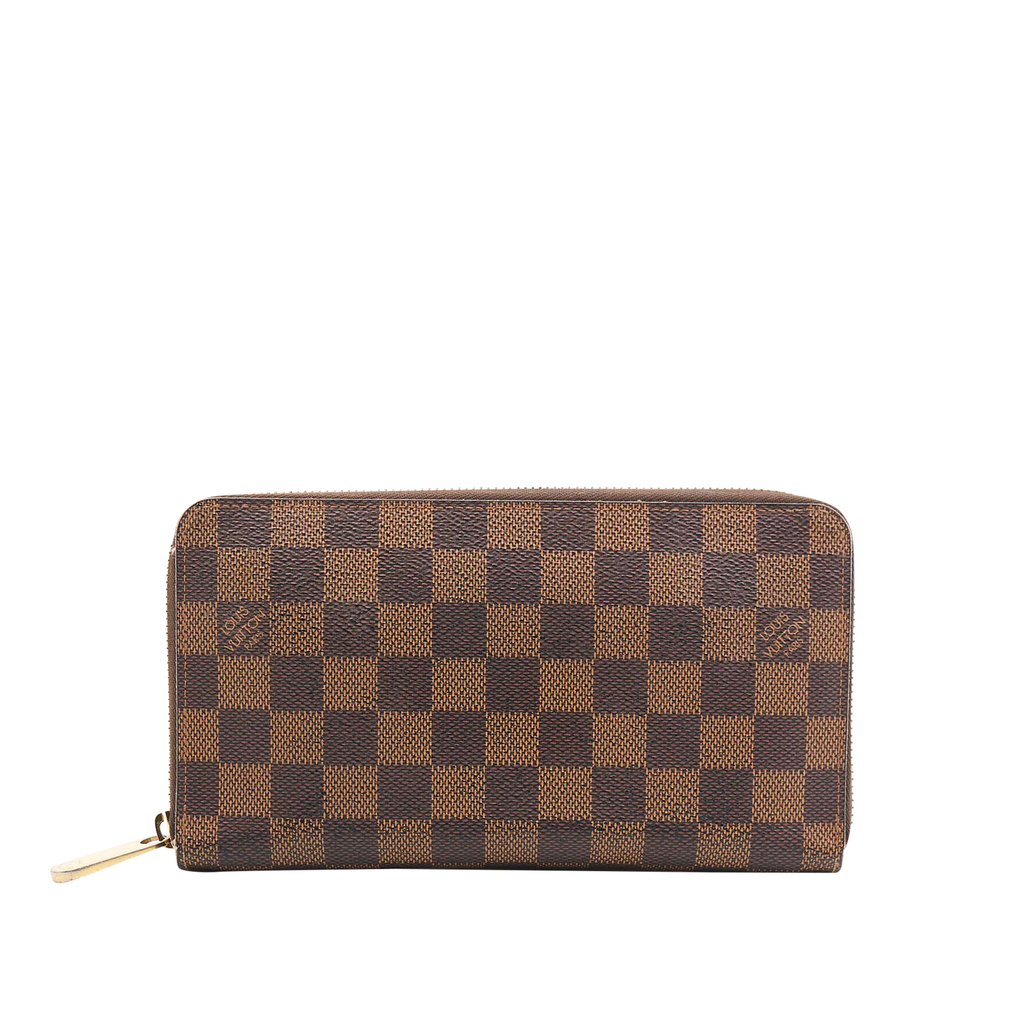 Louis Vuitton Canvas Zippy Wallet in Damier Ebene