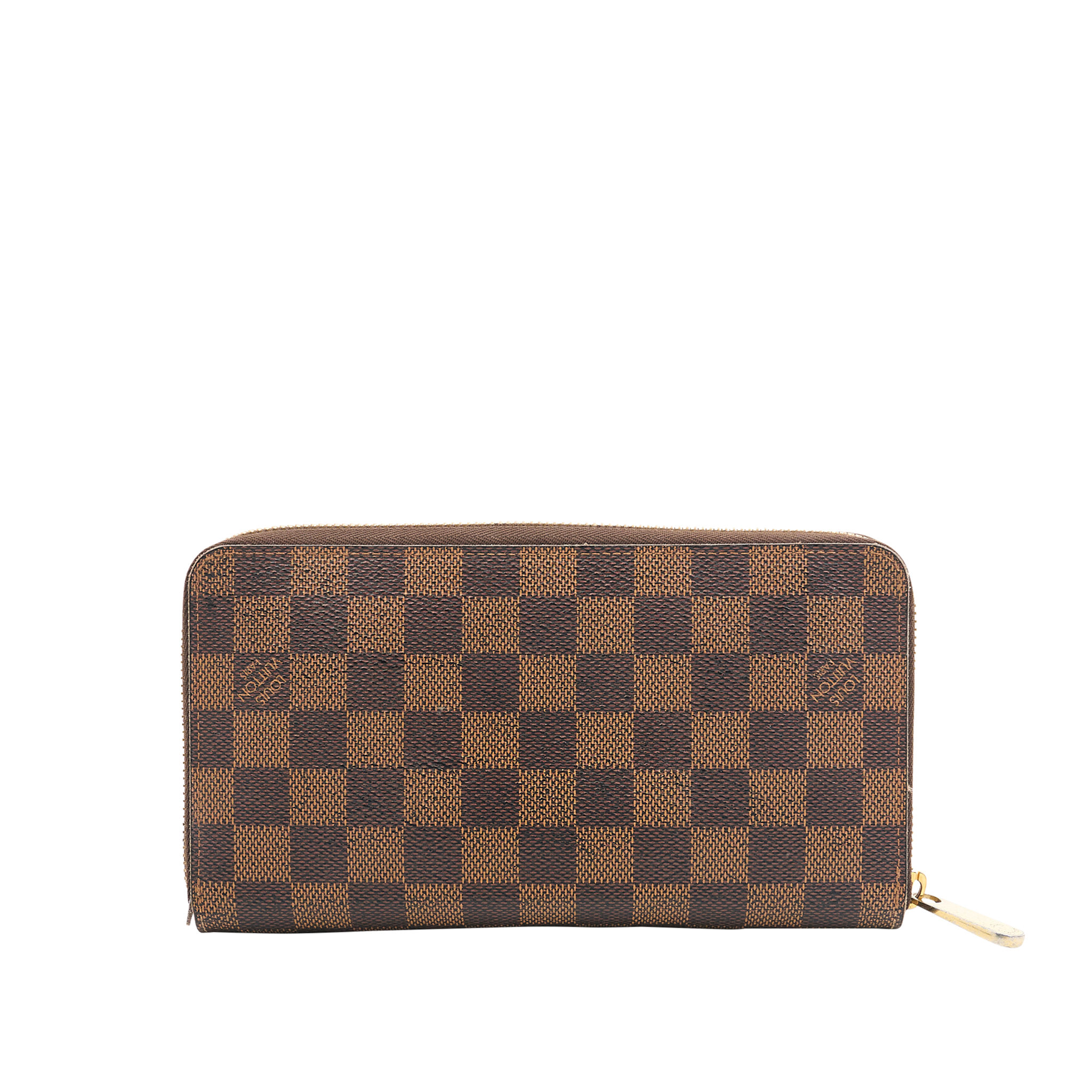 Louis Vuitton Canvas Zippy Wallet in Damier Ebene