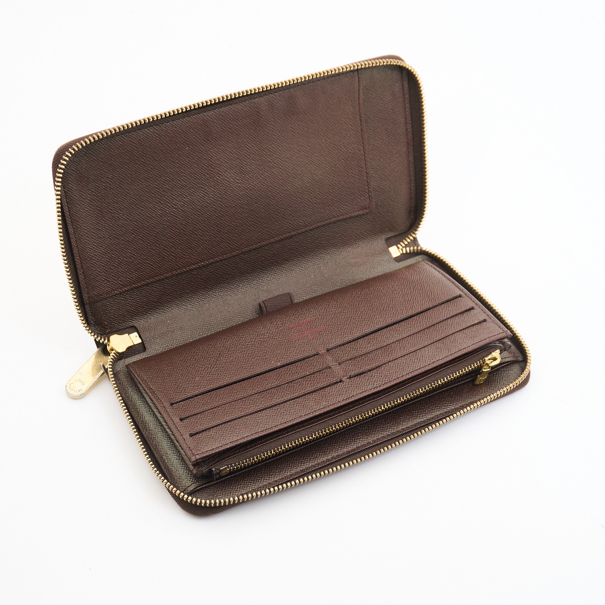 Louis Vuitton Canvas Zippy Wallet in Damier Ebene