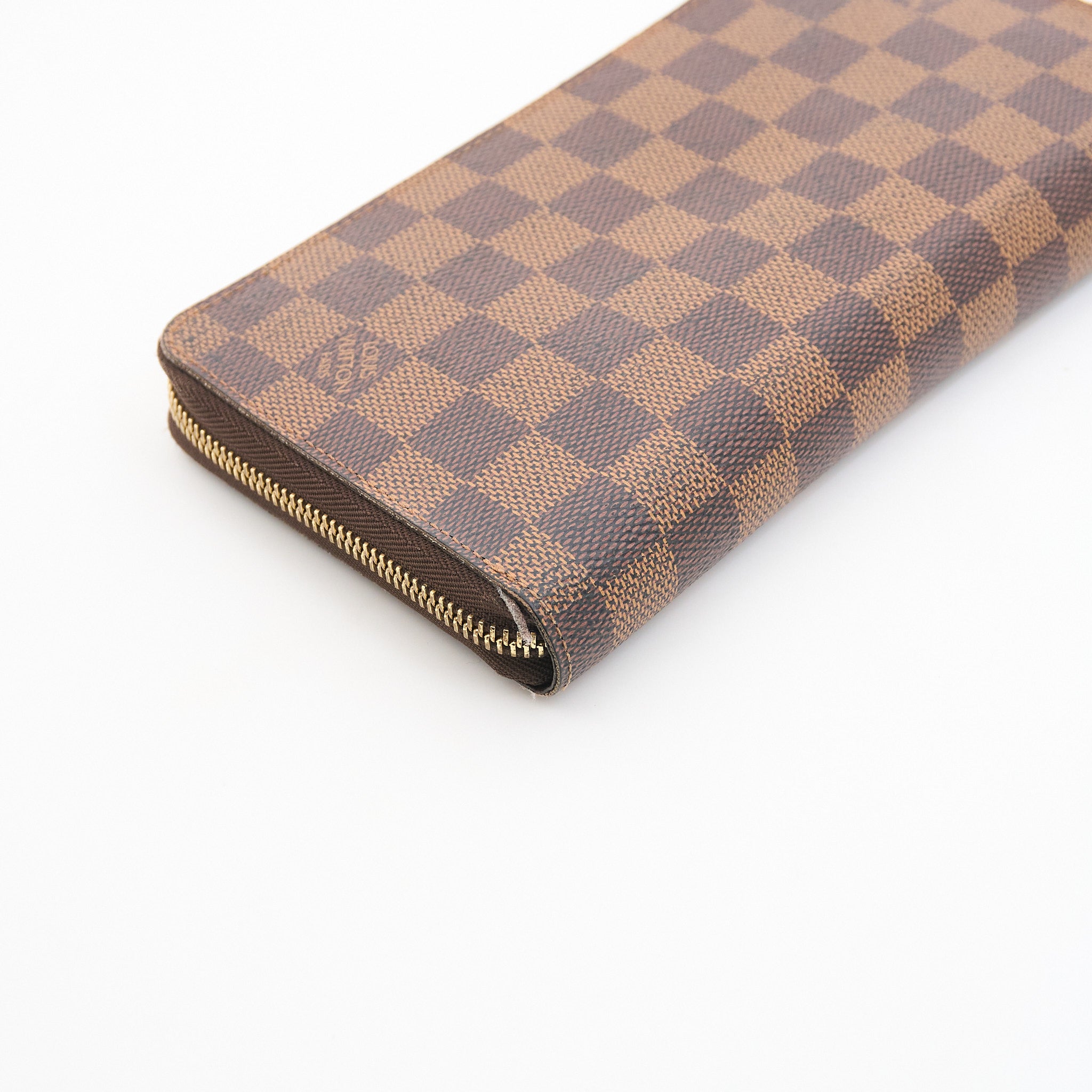 Louis Vuitton Canvas Zippy Wallet in Damier Ebene