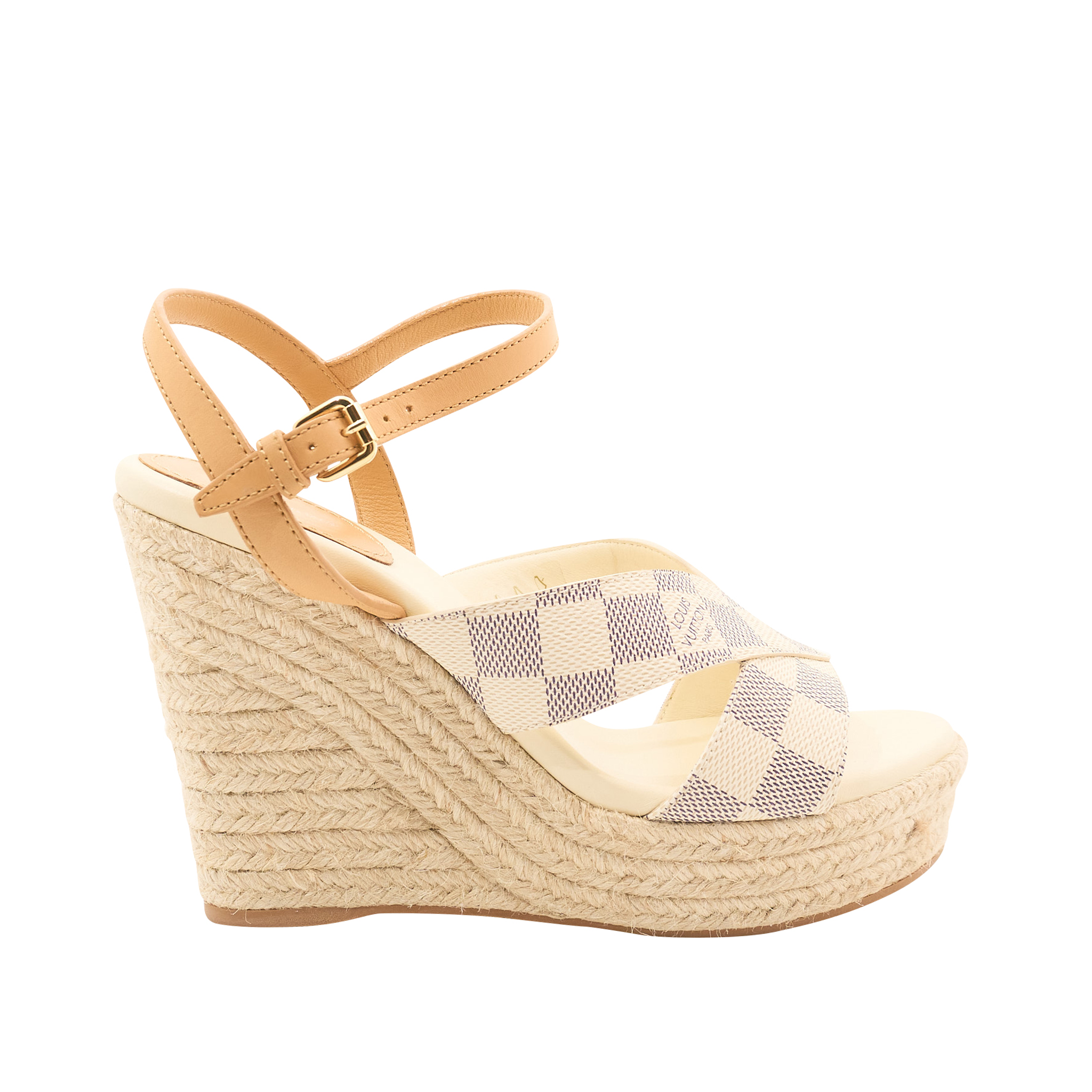 Louis Vuitton Damier Azur Espadrille Wedge Heel EU 39