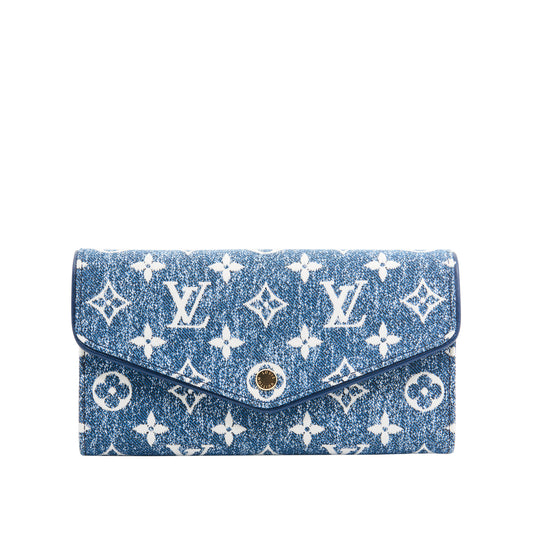 Louis Vuitton Denim Sarah Wallet in Blue