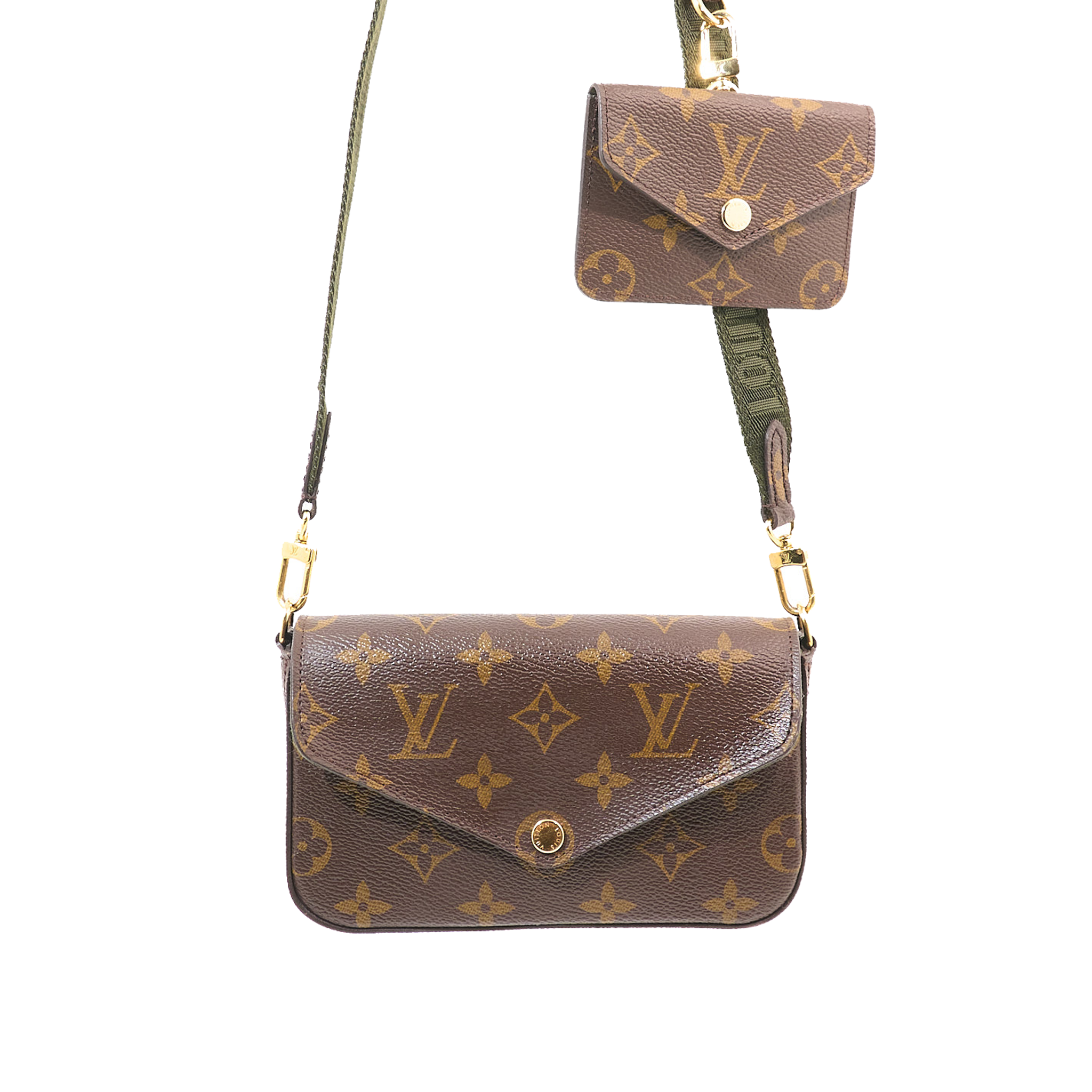 Louis Vuitton Felicie Strap & Go Pochette Monogram Canvas Shoulder Bag