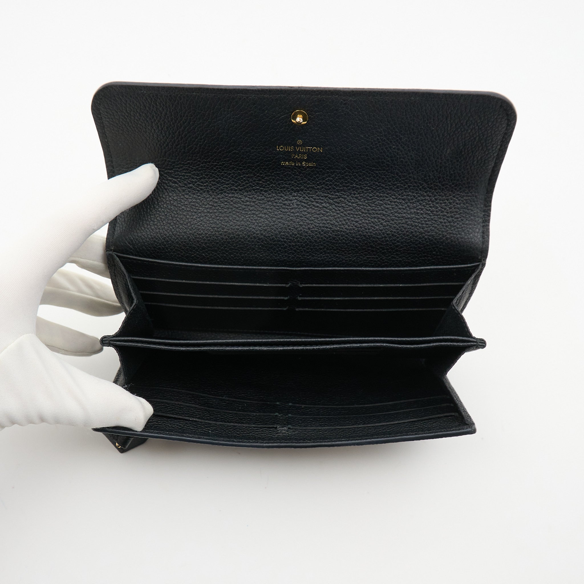 Louis Vuitton Monogram Flap Wallet in Black Empreinte Leather