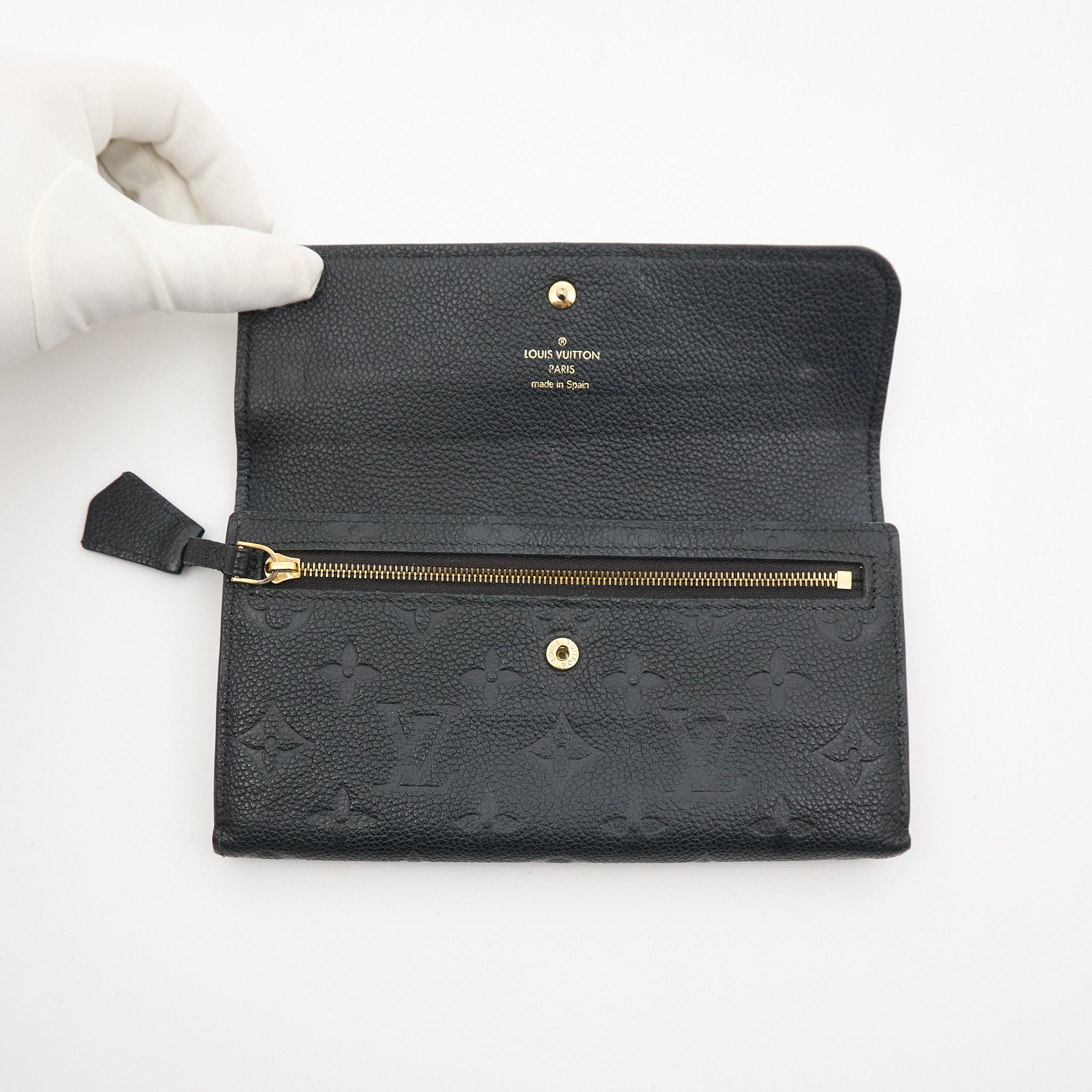 Louis Vuitton Monogram Flap Wallet in Black Empreinte Leather